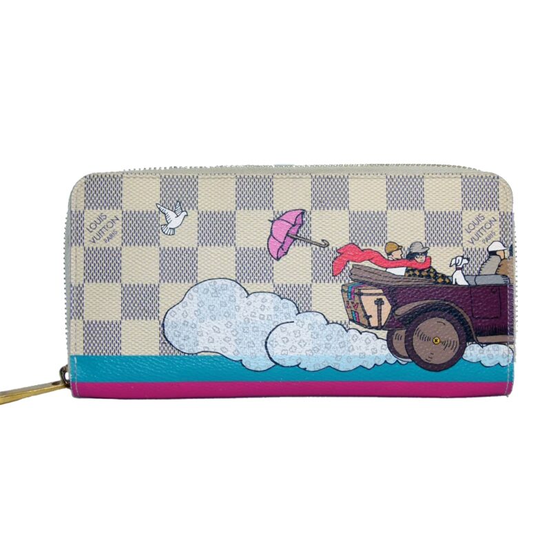 Limited Edition ! Louis Vuitton N61241 Damier Azur in 2015 Christmas Animation Evasion Zippy Wallet -0