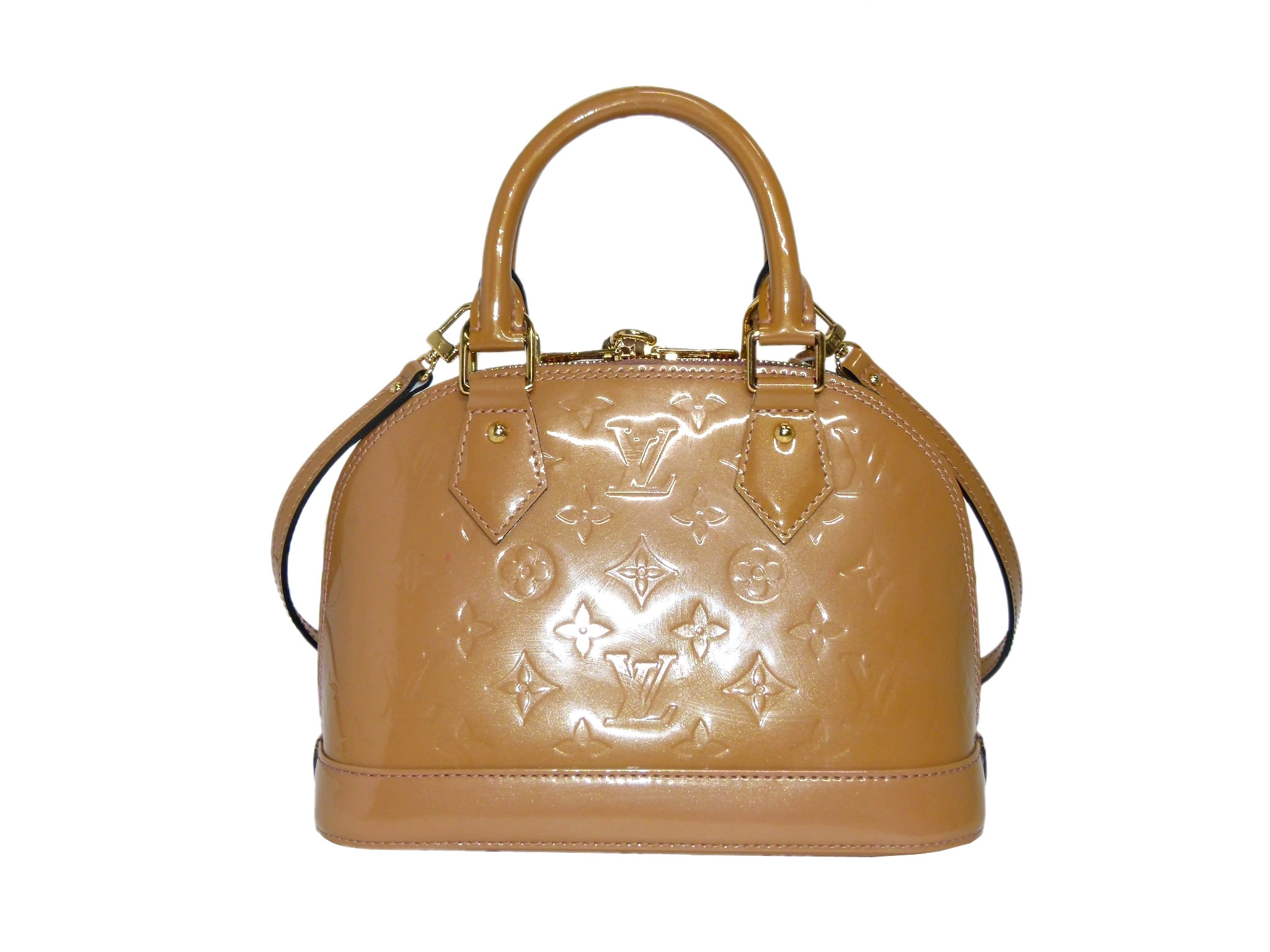 Louis Vuitton M50415 Vernis Pink Rose Ballerine/ Beige Alma BB Tote w Strap -34058