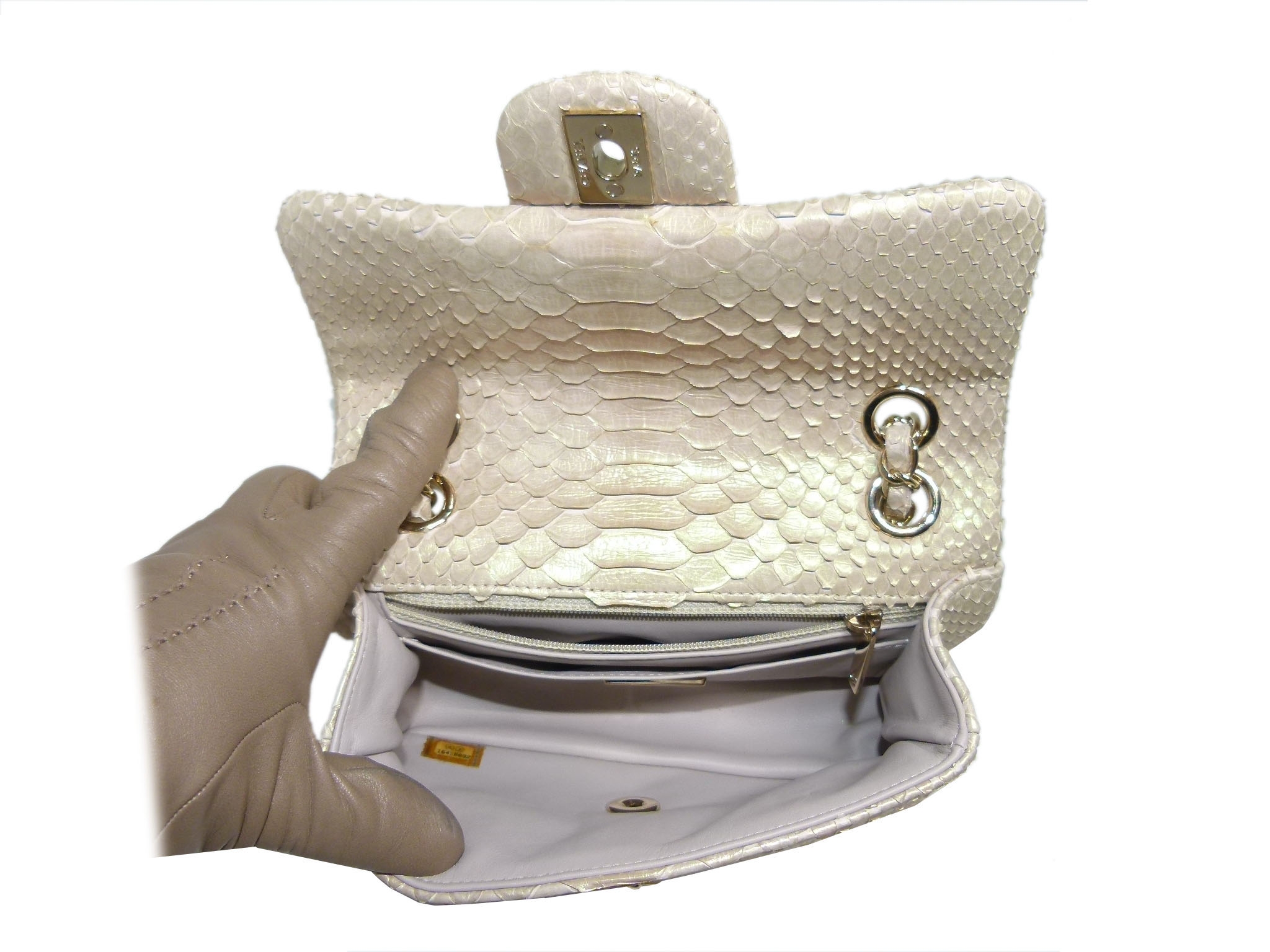 Chanel 16416632 Iridescent Python Leather Gold-Tone Metal Mini Flap Bag -34067