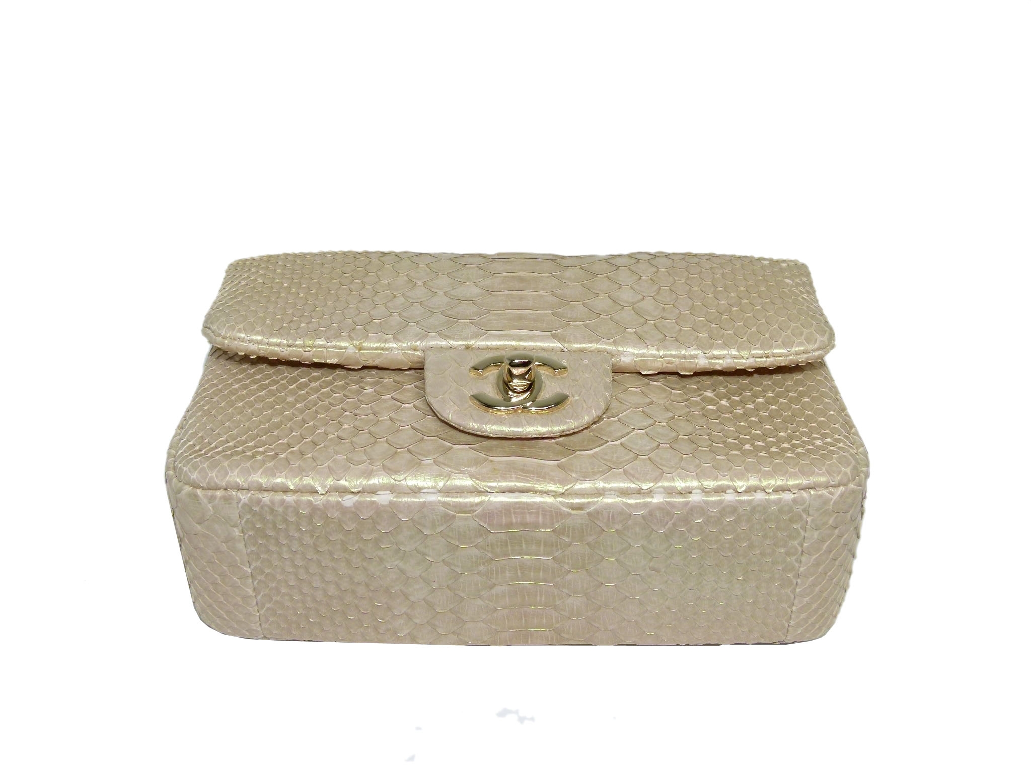 Chanel 16416632 Iridescent Python Leather Gold-Tone Metal Mini Flap Bag -34070