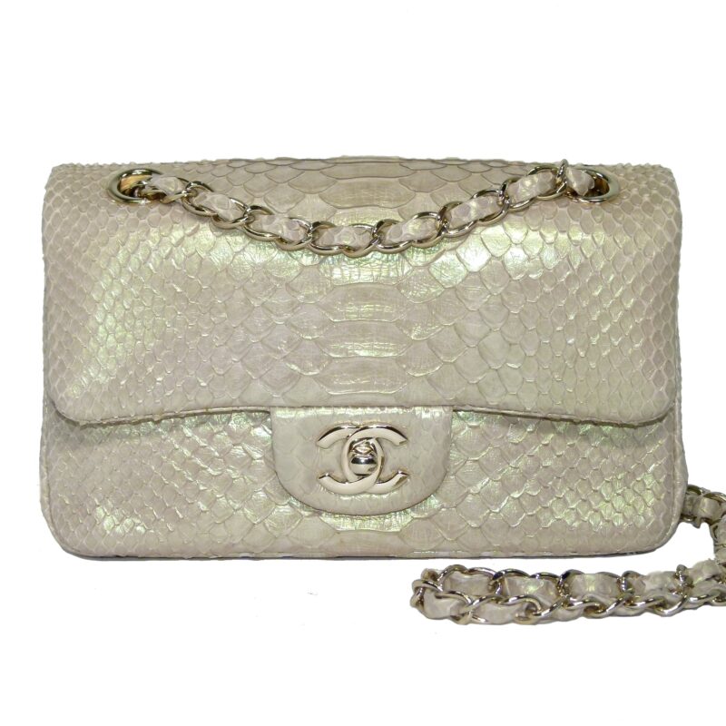 Chanel 16416632 Iridescent Python Leather Gold-Tone Metal Mini Flap Bag -0