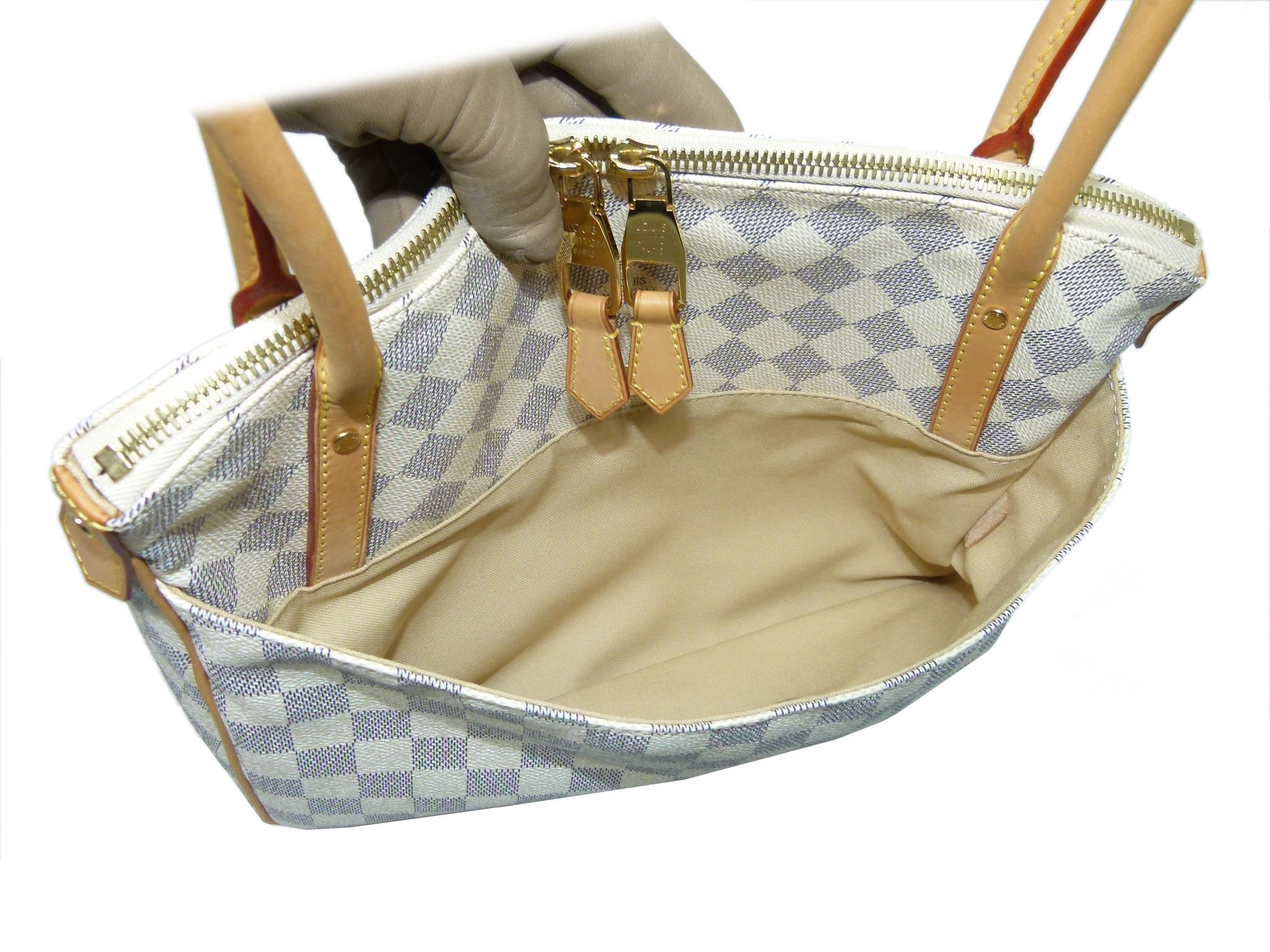 Louis Vuitton N41176 White Damier Azur Figheri PM Shoulder Bag -34101