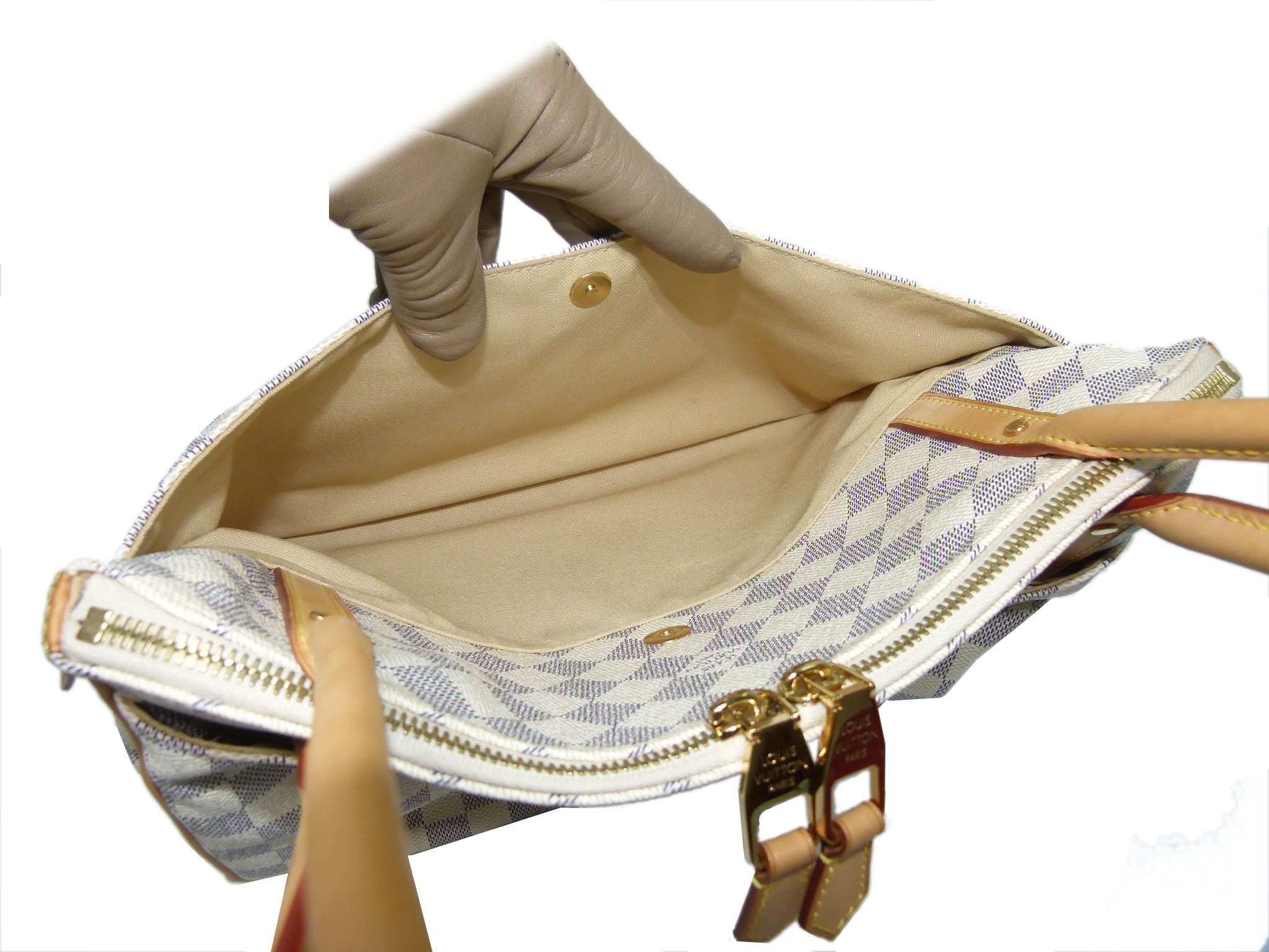 Louis Vuitton N41176 White Damier Azur Figheri PM Shoulder Bag -34102