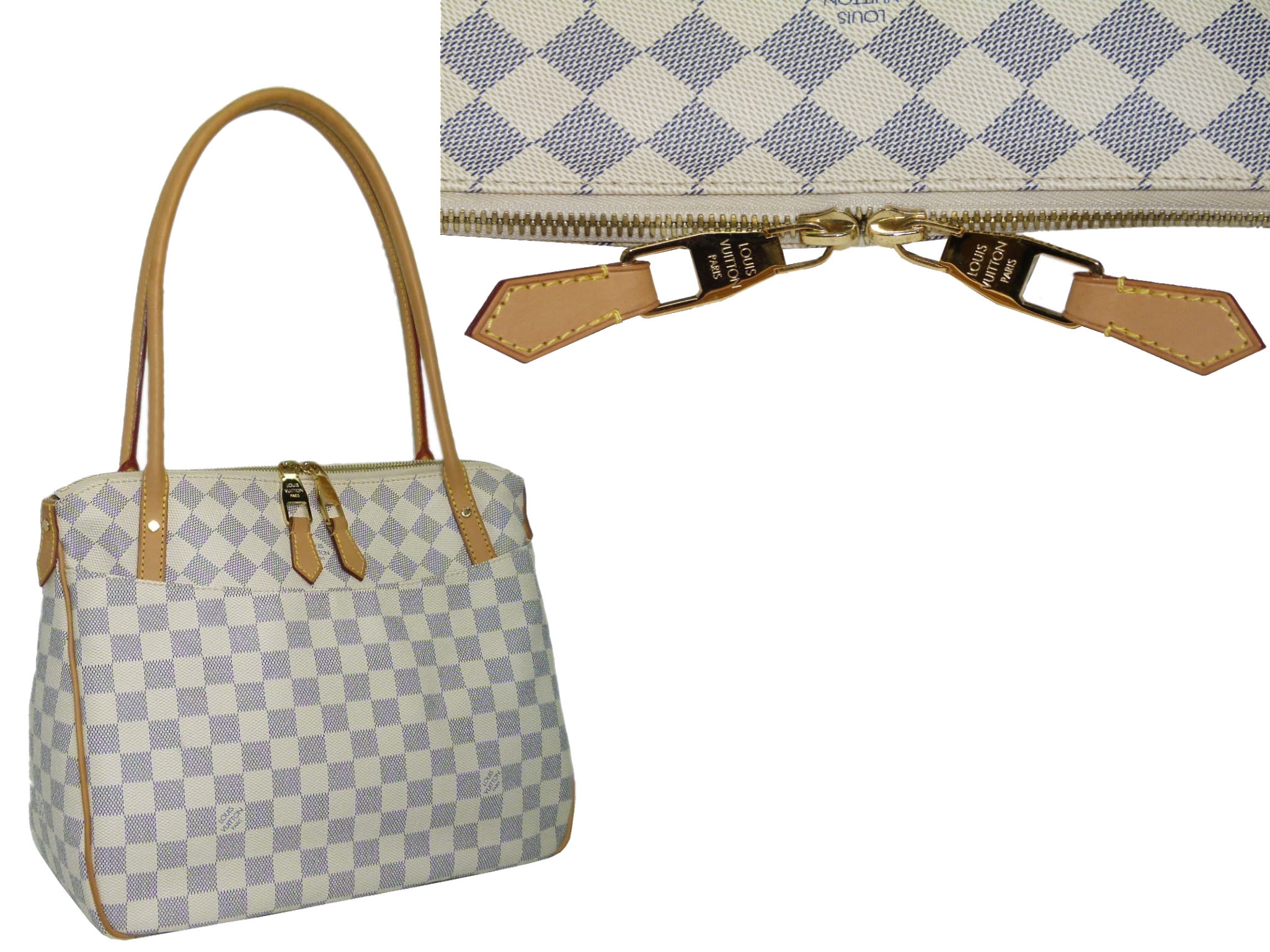 Louis Vuitton N41176 White Damier Azur Figheri PM Shoulder Bag -34097