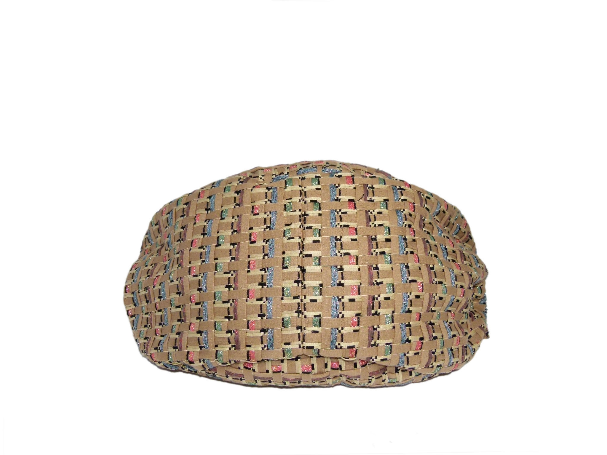 Chanel 23516113 Beige/ Tan Coco Cuba Woven Tweed Metallic Hobo Large / Backpack Large -34302