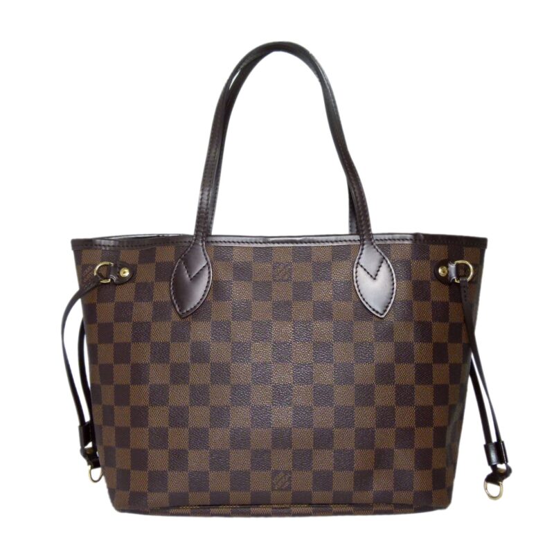 Louis Vuitton N51109 Damier Ebene Canvas Neverfull PM Shopping Bag (VI3190)-0