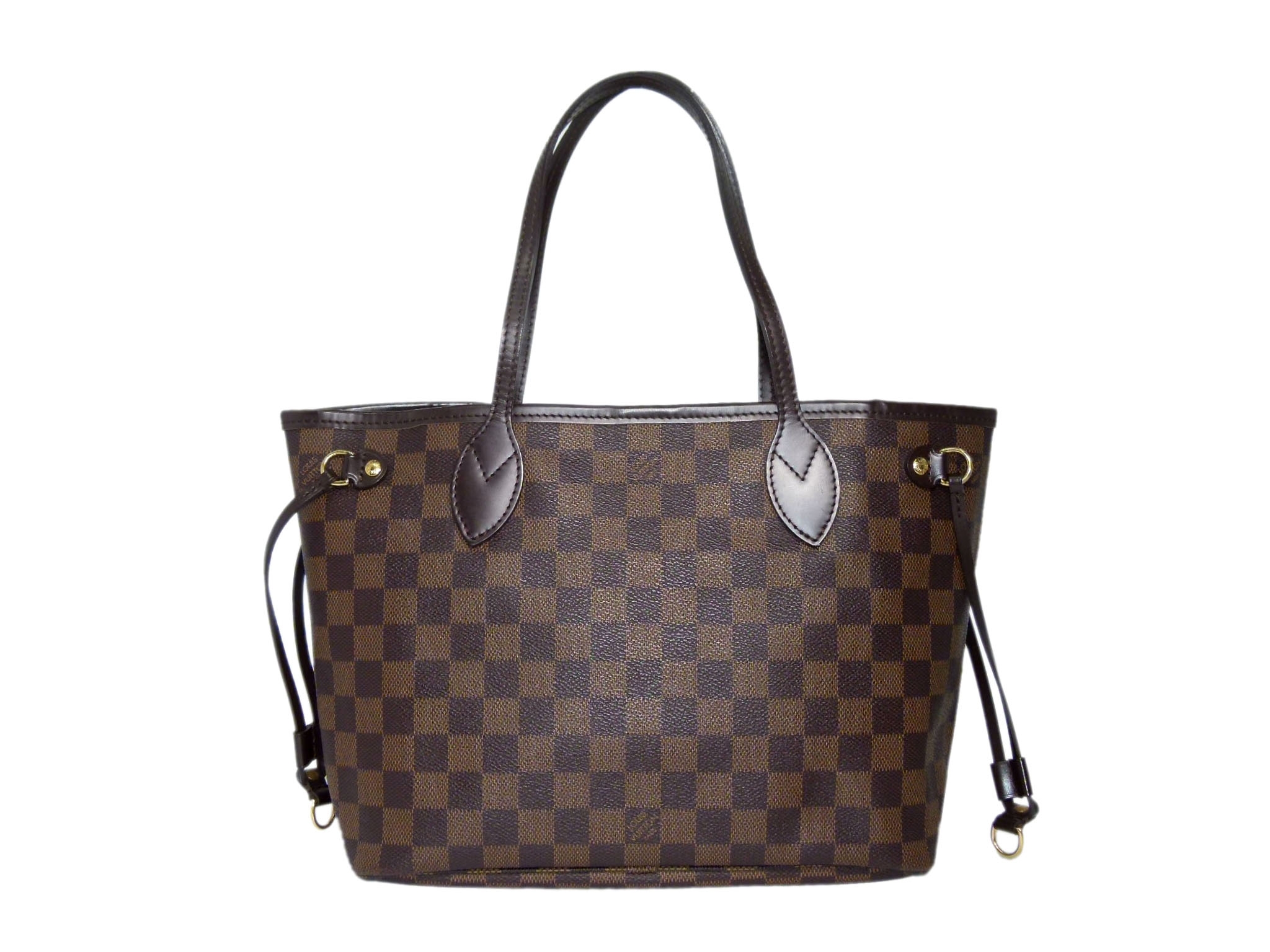 Louis Vuitton N51109 Damier Ebene Canvas Neverfull PM Shopping Bag (VI3190)-0