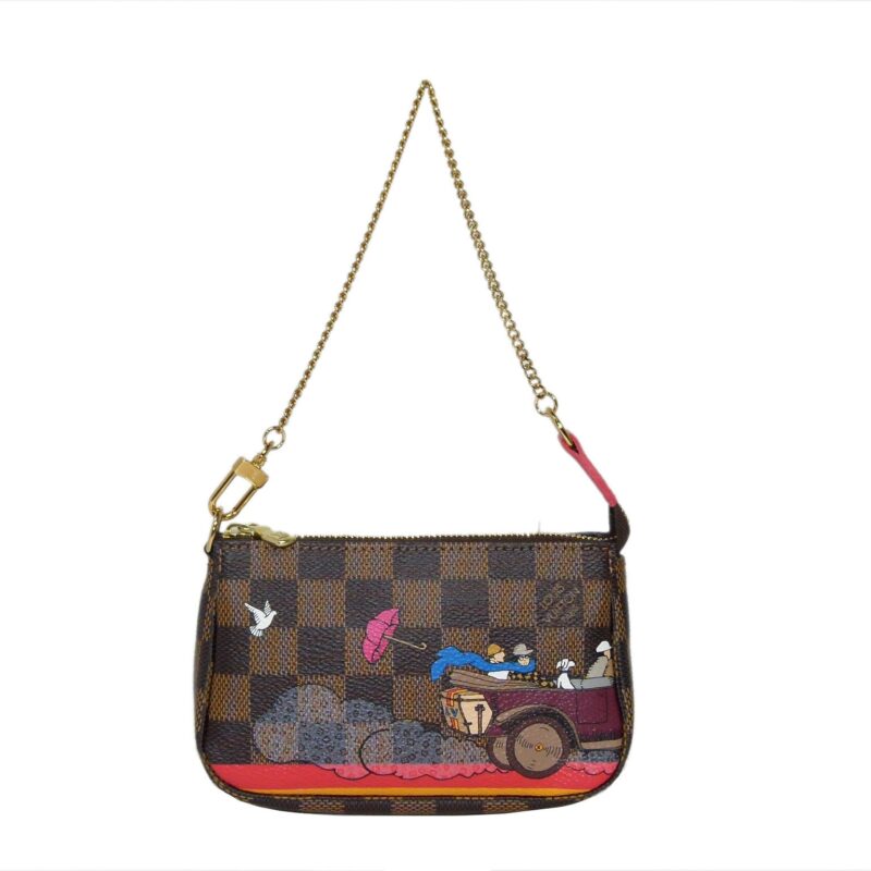 Limited Edition ! Louis Vuitton N41426 Damier Ebene Mini Pochette in 2015 Christmas Animation Evasion (SF3165) -0