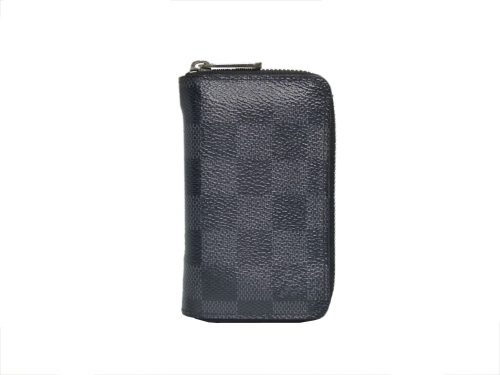 Louis Vuitton N63076 Damier Graphite Canvas Zippy Coin Purse Vertical Wallet-0