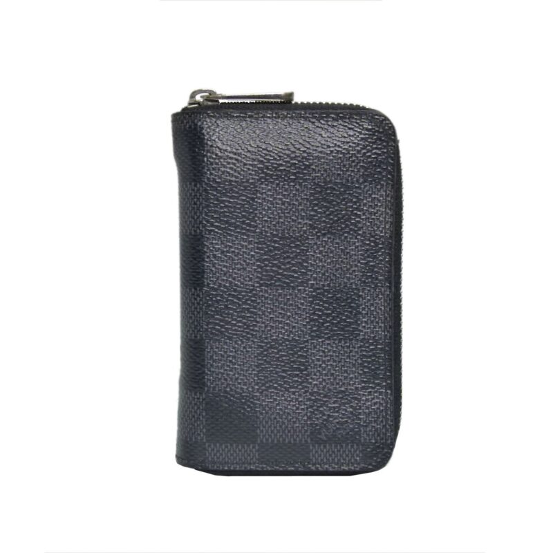 Louis Vuitton N63076 Damier Graphite Canvas Zippy Coin Purse Vertical Wallet-0