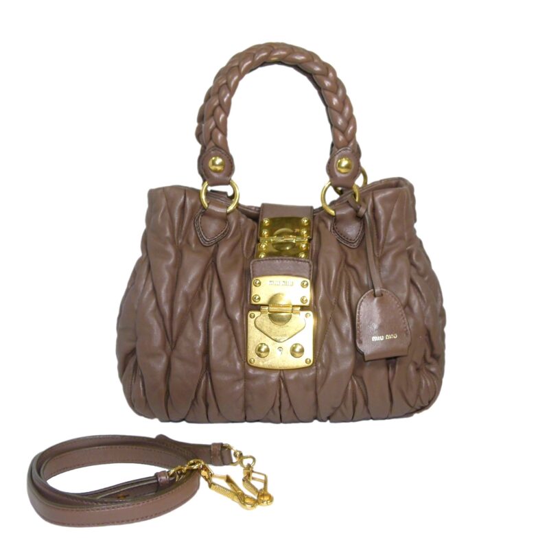 Miu Miu RN0473 Cocco Matelasse Tote Shoulder/ Messenger Bag-0