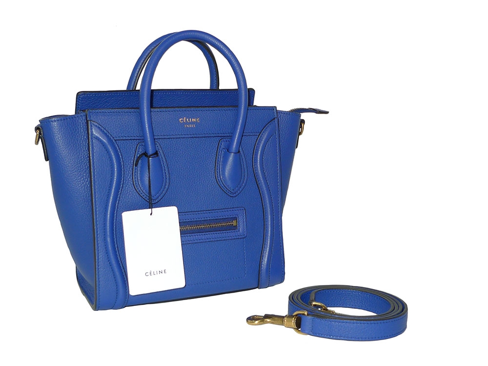 Celine Collection in Royal Blue Calf Nano Luggage Cross Body Bag-34490
