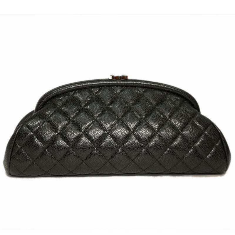 Chanel 19155706 Black Caviar Leather Timeless Classic Clutch-0