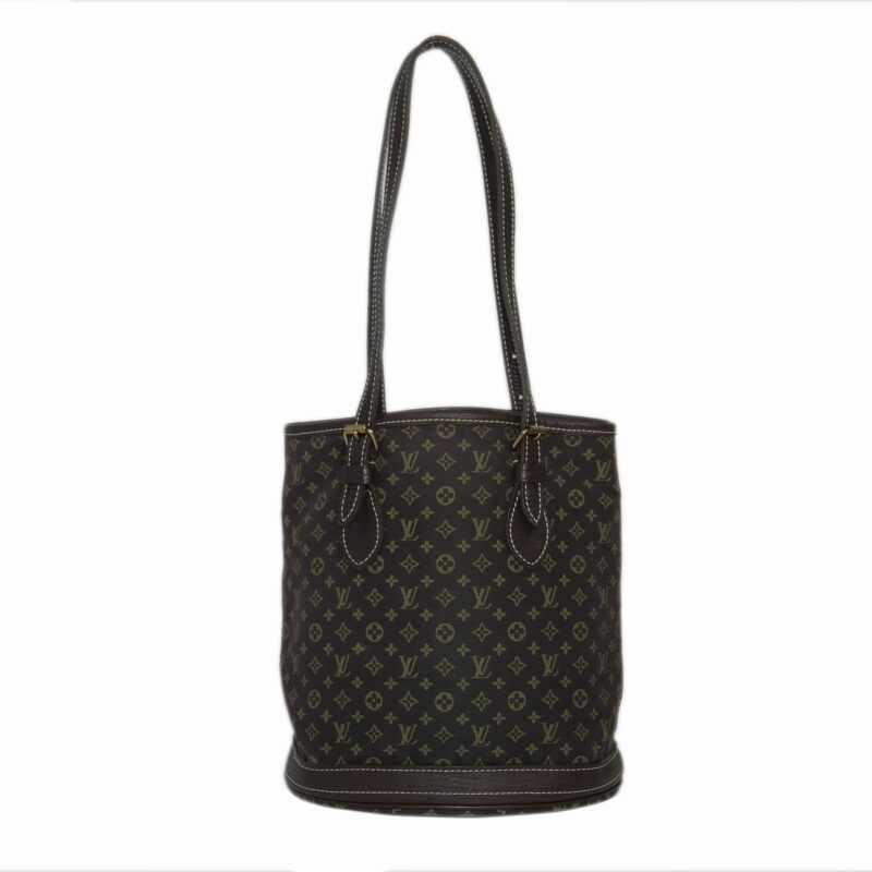 Louis Vuitton M95226 Brown Monogram Mini Lin Bucket PM Tote/ Shoulder Bag (FL0076)-0