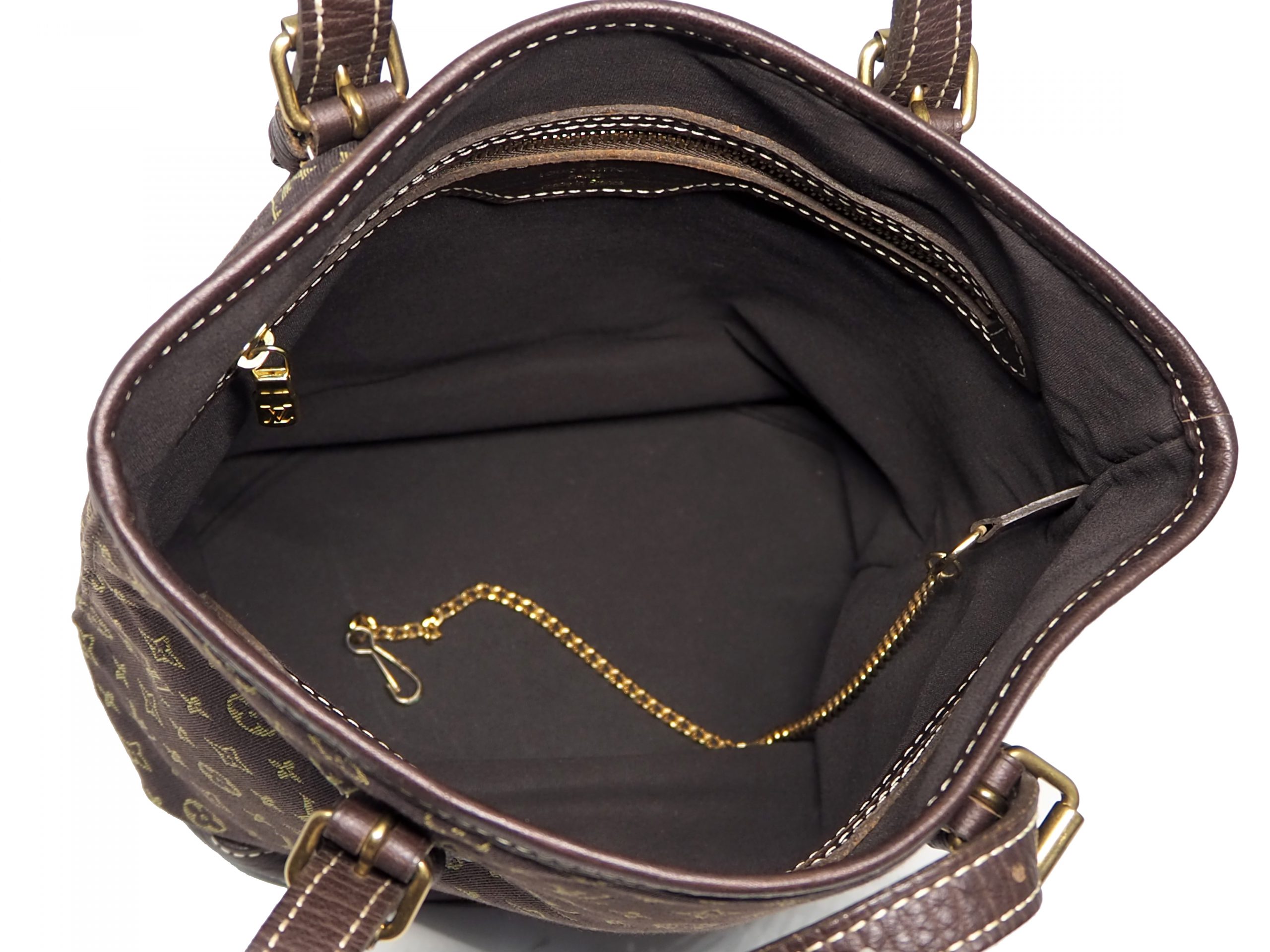 Louis Vuitton M95226 Brown Monogram Mini Lin Bucket PM Tote/ Shoulder Bag (FL0076)-34550