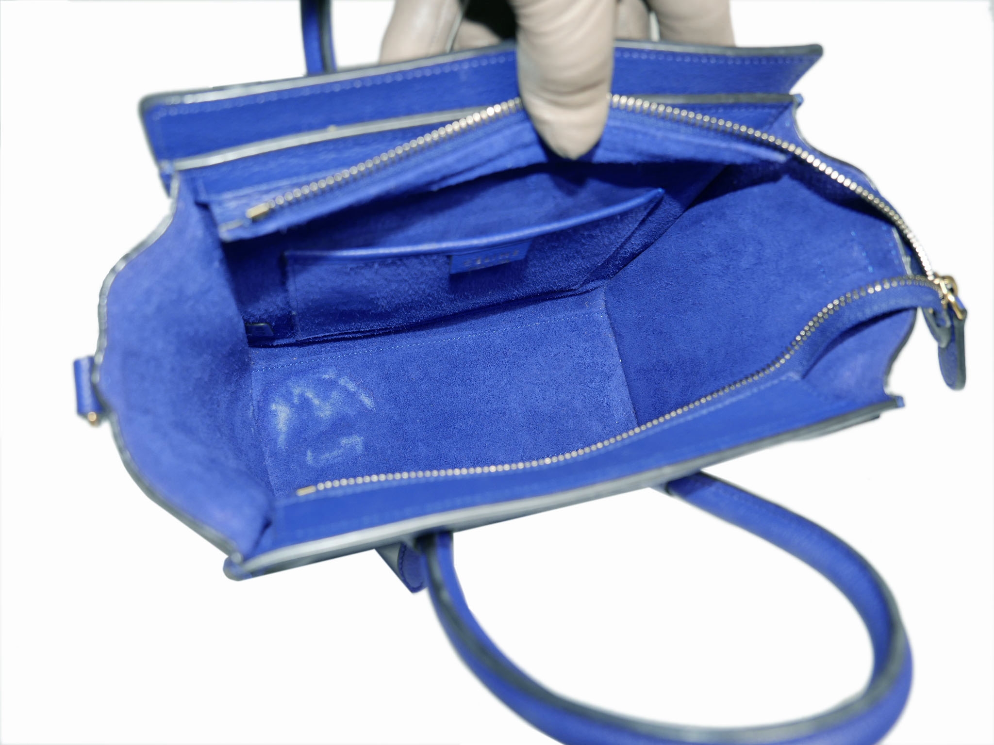 Celine Collection in Royal Blue Calf Nano Luggage Cross Body Bag-34578