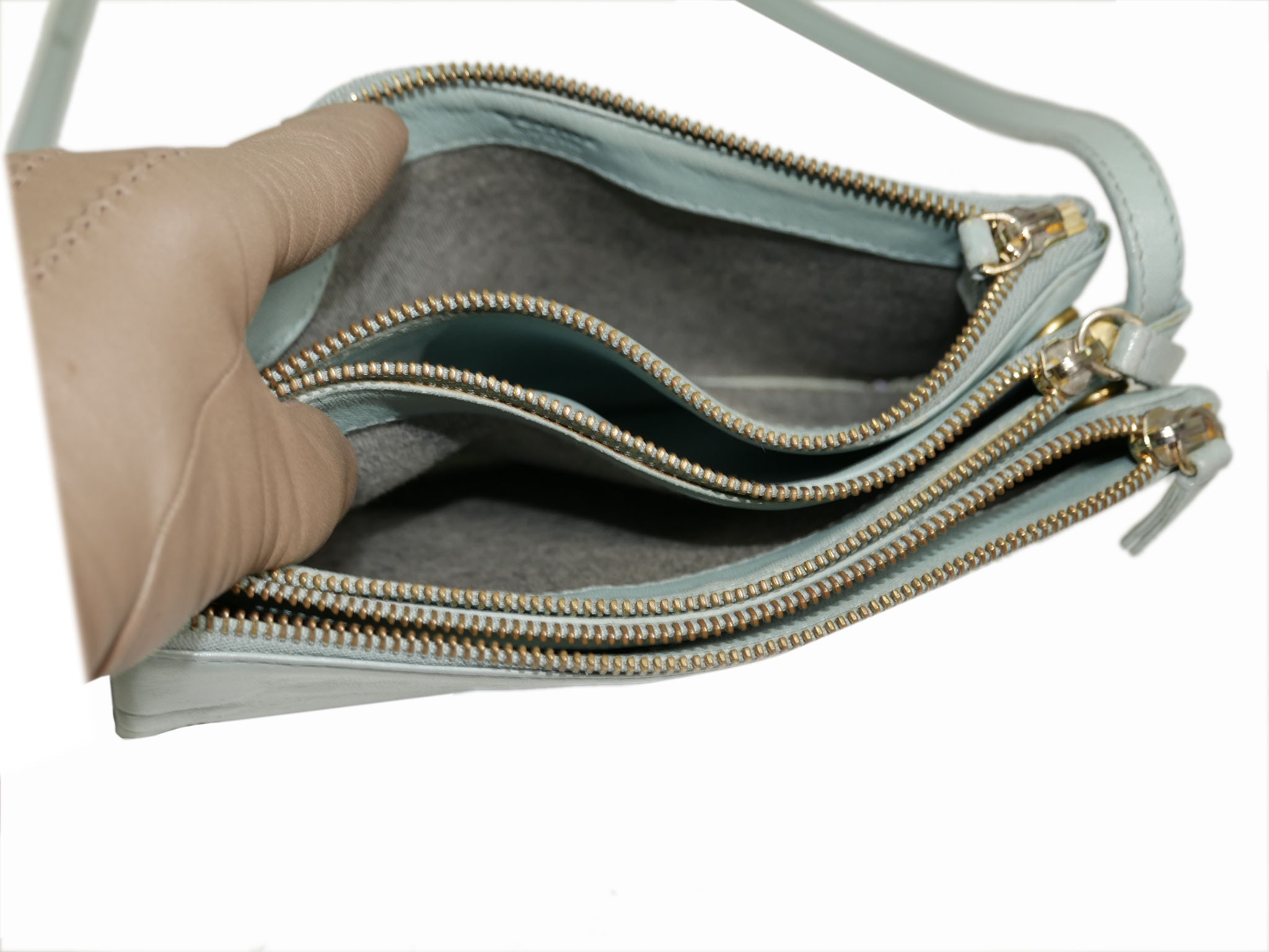 Celine Baby Blue ( Gacier) Trio Bag Small Messenger Bag -34596