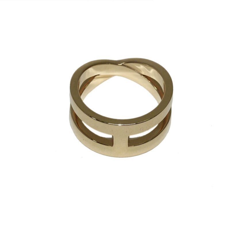 Hermès H Eclipse Lubin Bijouterie Fantaisie Logo Scarves Ring Gold Hardware -0
