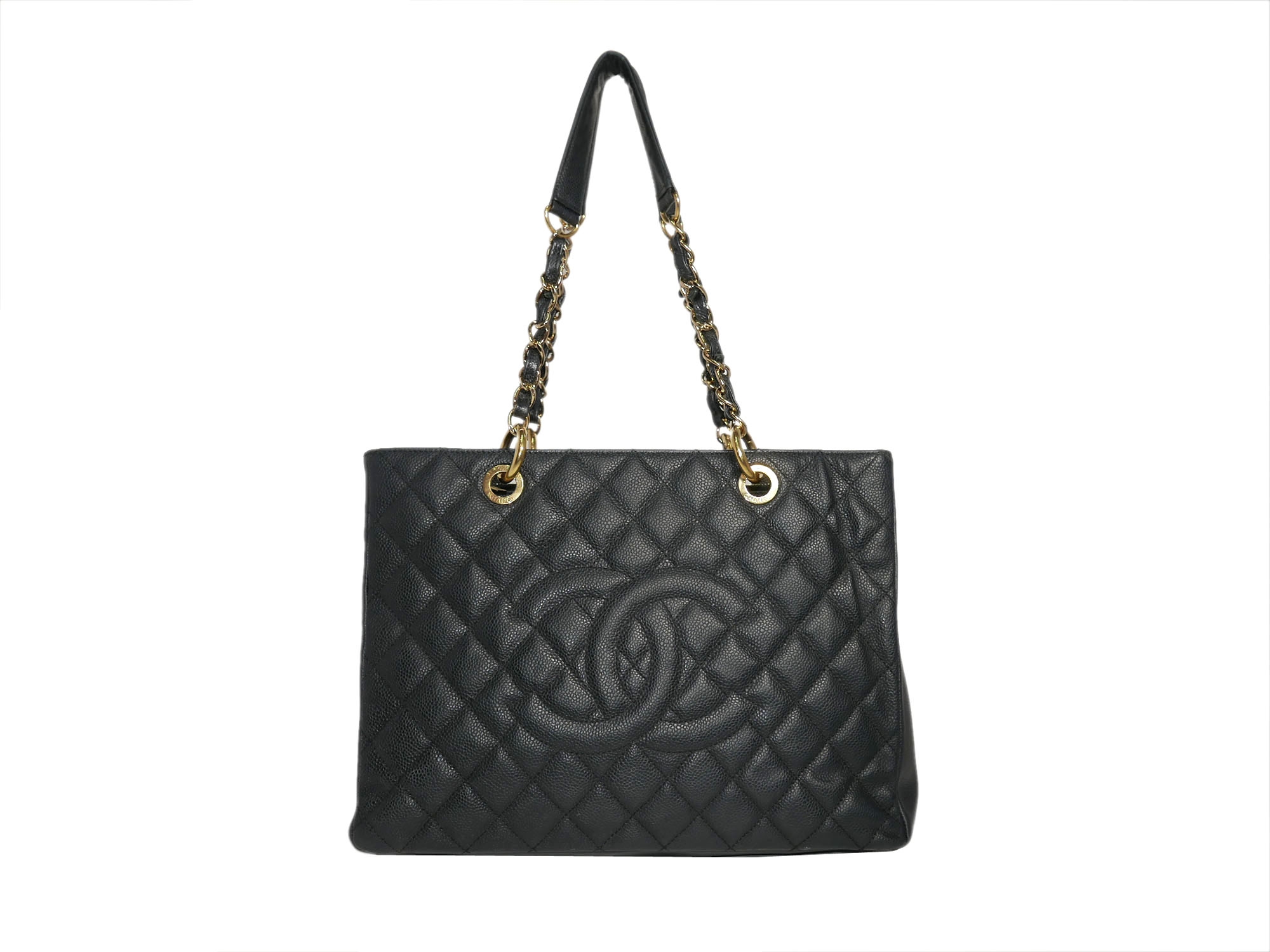 Chanel 16038728 Black Caviar Grand Shopping Tote Gold Hardware-0