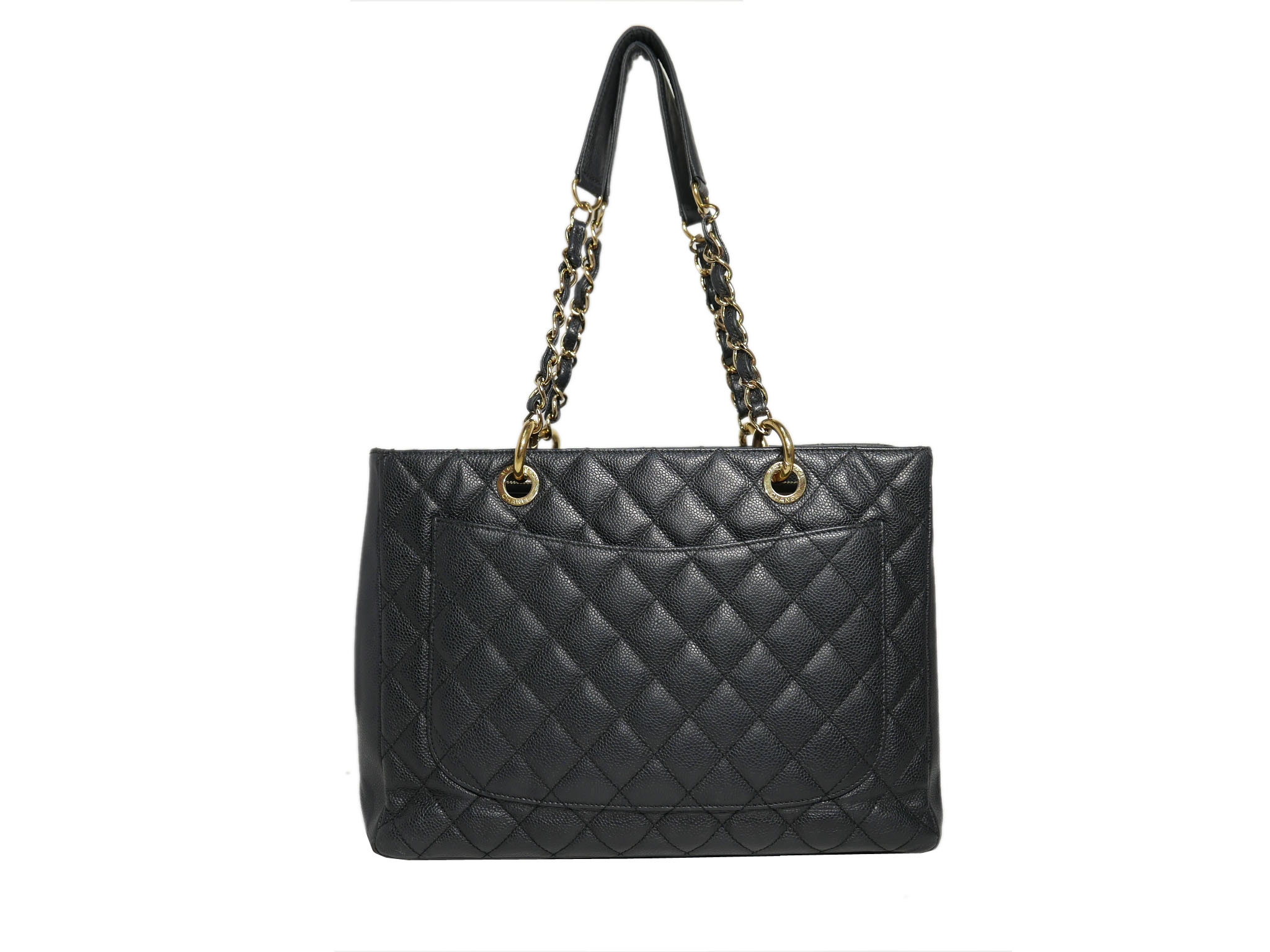 Chanel 16038728 Black Caviar Grand Shopping Tote Gold Hardware-34691