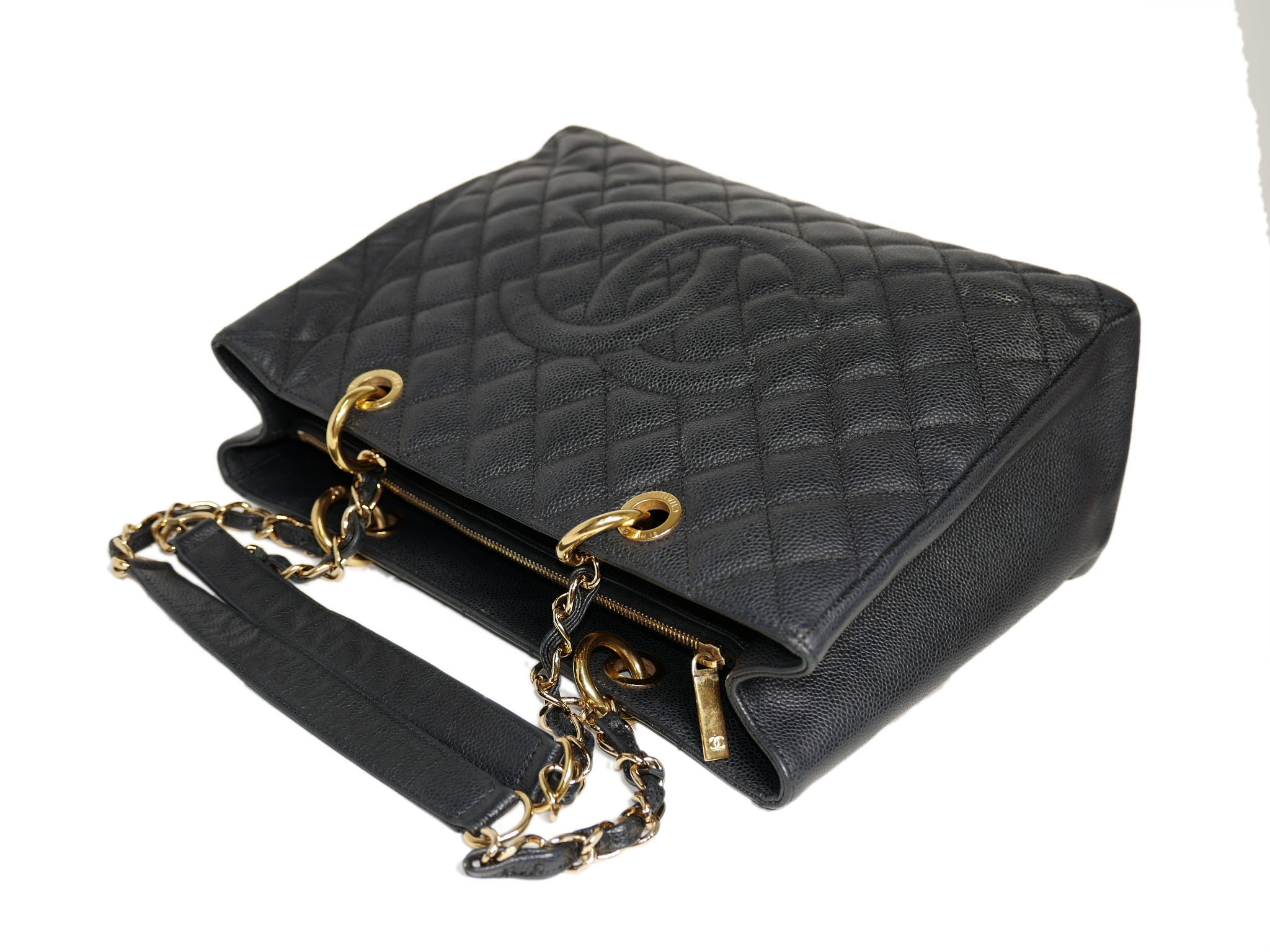 Chanel 16038728 Black Caviar Grand Shopping Tote Gold Hardware-34692