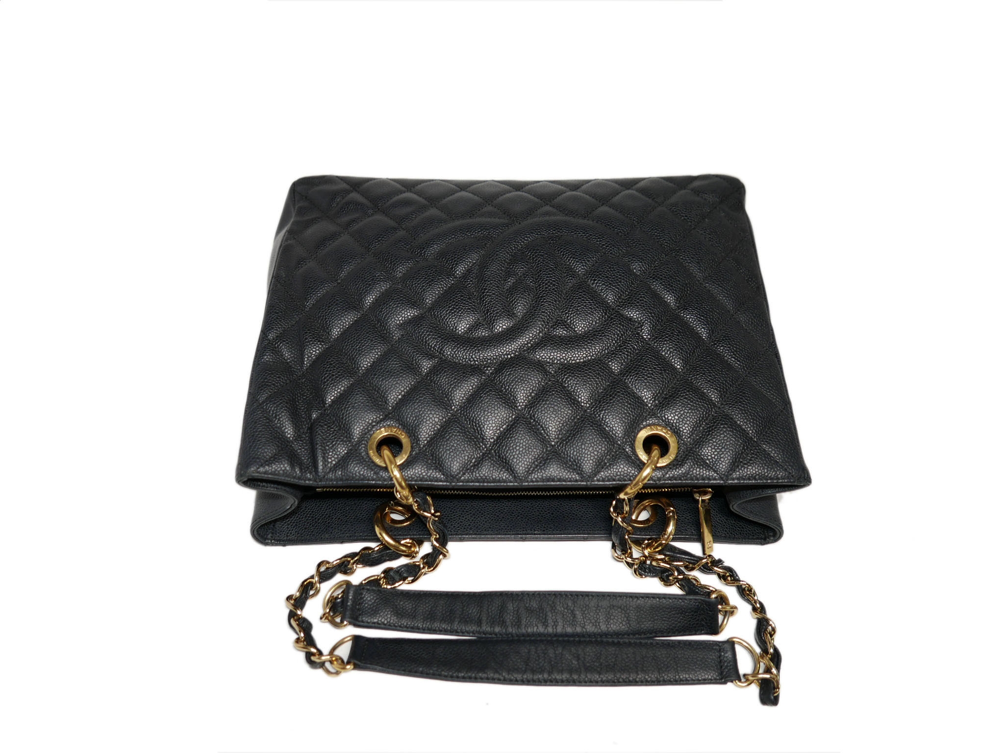 Chanel 16038728 Black Caviar Grand Shopping Tote Gold Hardware-34693