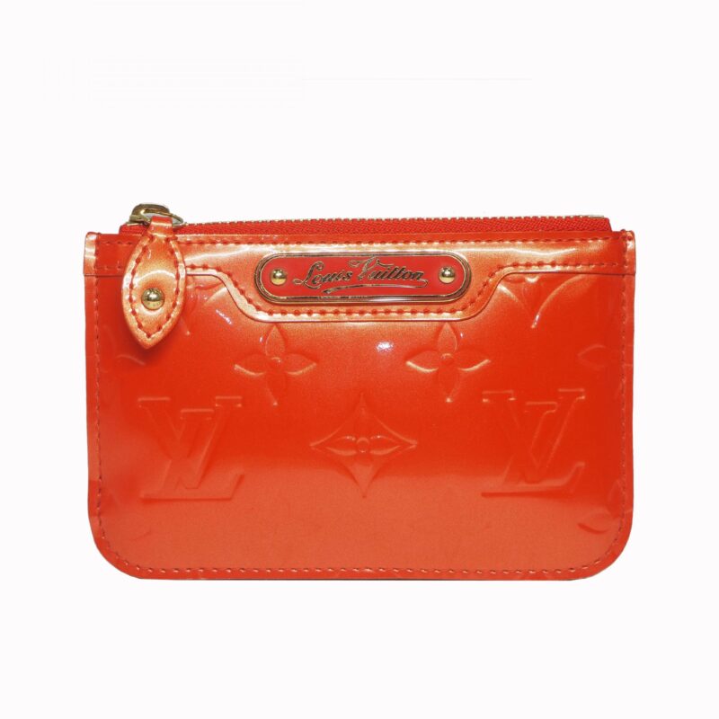 Louis Vuitton M93638 Monogram Vernis Orange Pochette Cles / Key Holder (CA1019)-0