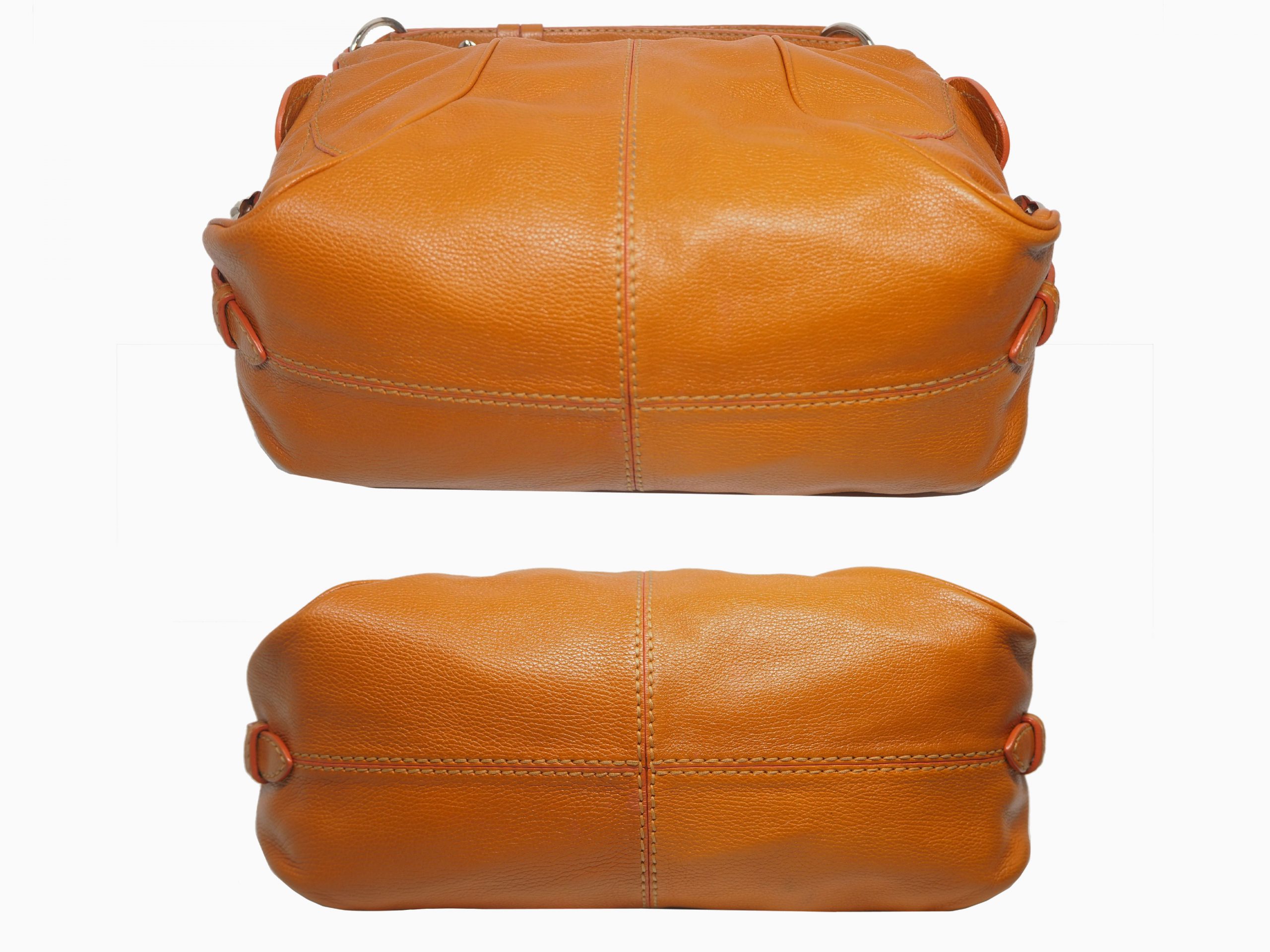 Tods Natty Sacca Piccola Orange Leather Hobo Bag-35274