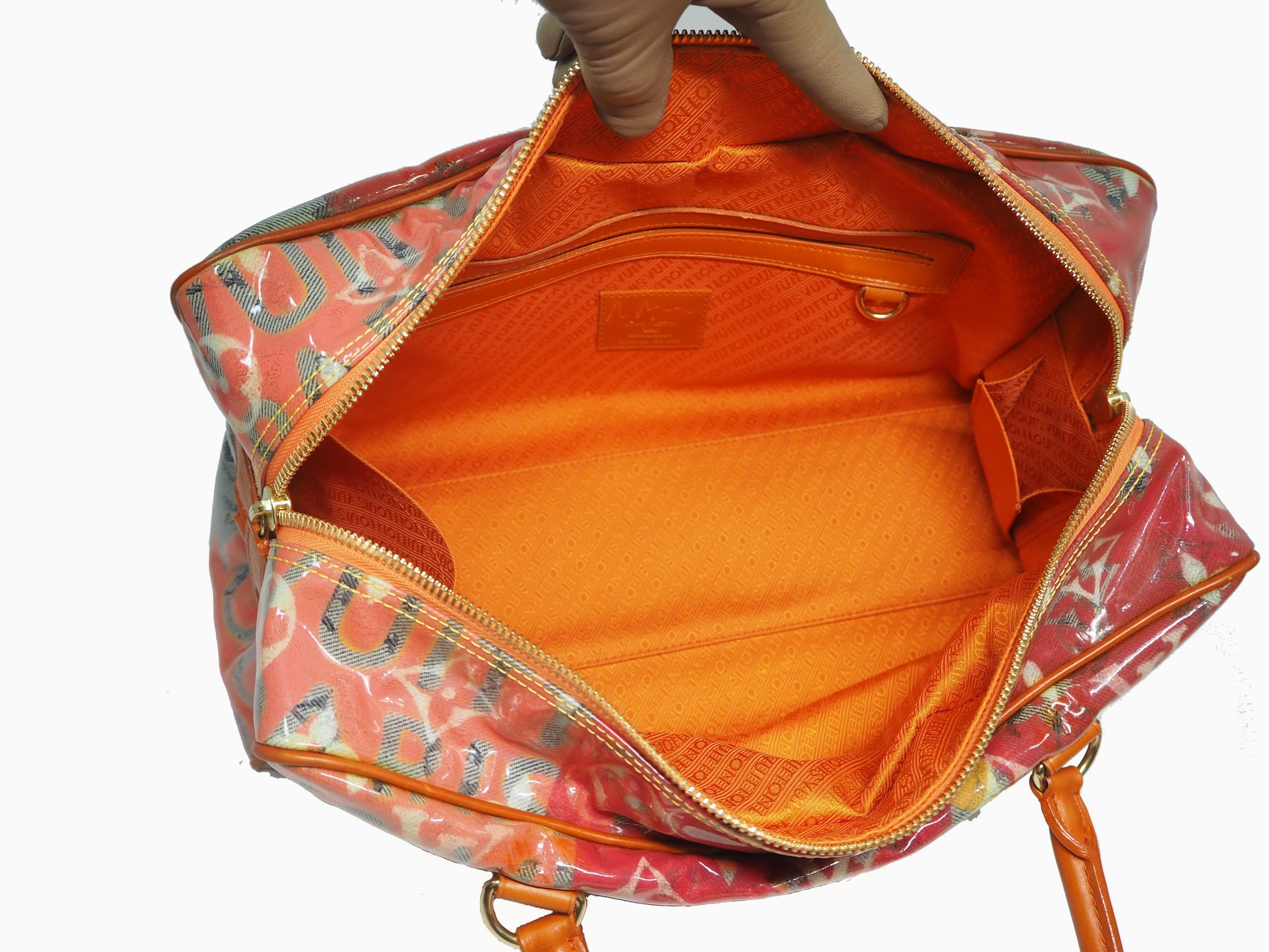 Louis Vuitton Richard Prince Limited Edition Le Rose / Orange Defile Denim Pulp Weekender / Travel Bag (MI0068)-35475