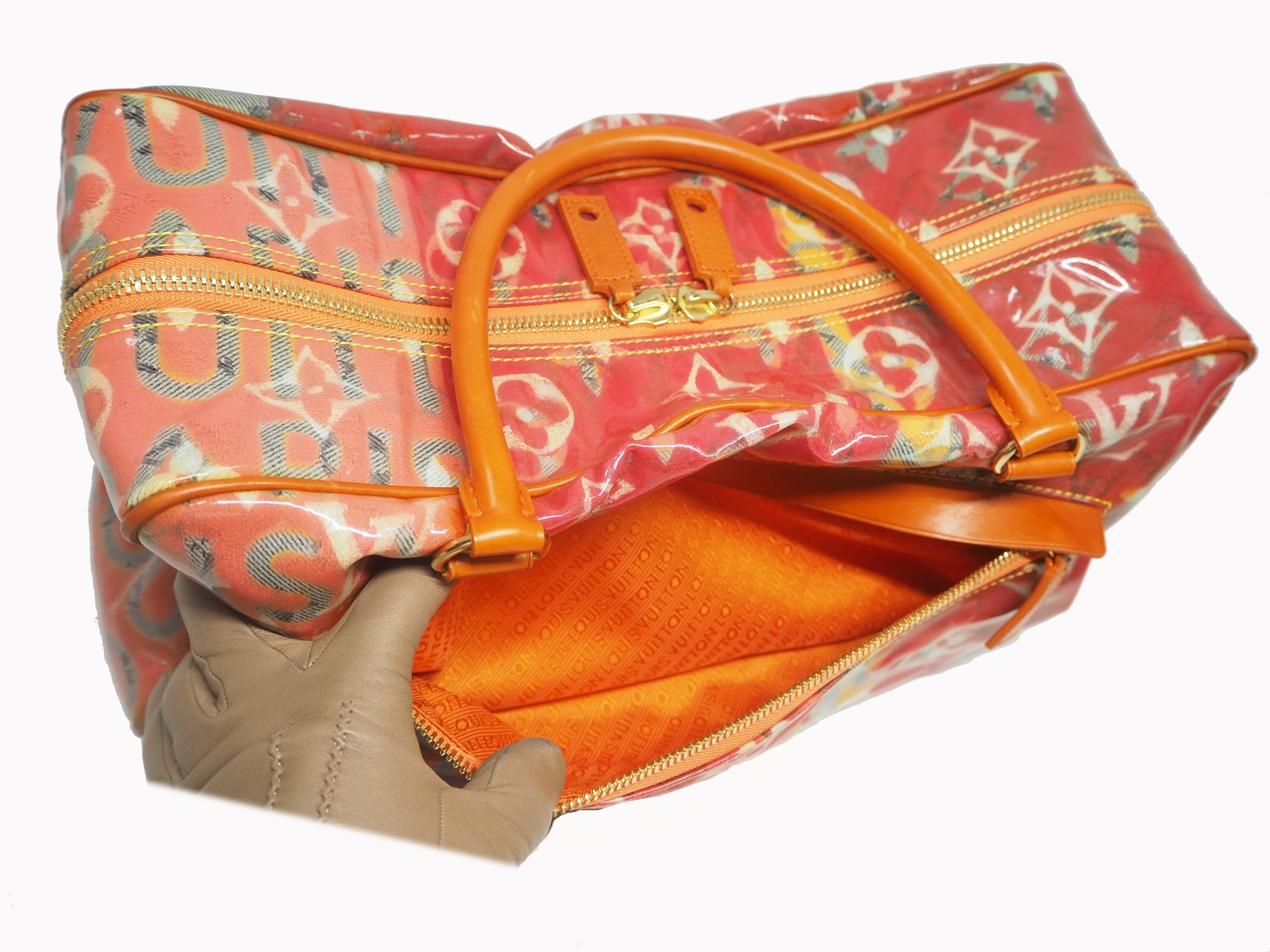 Louis Vuitton Richard Prince Limited Edition Le Rose / Orange Defile Denim Pulp Weekender / Travel Bag (MI0068)-35474