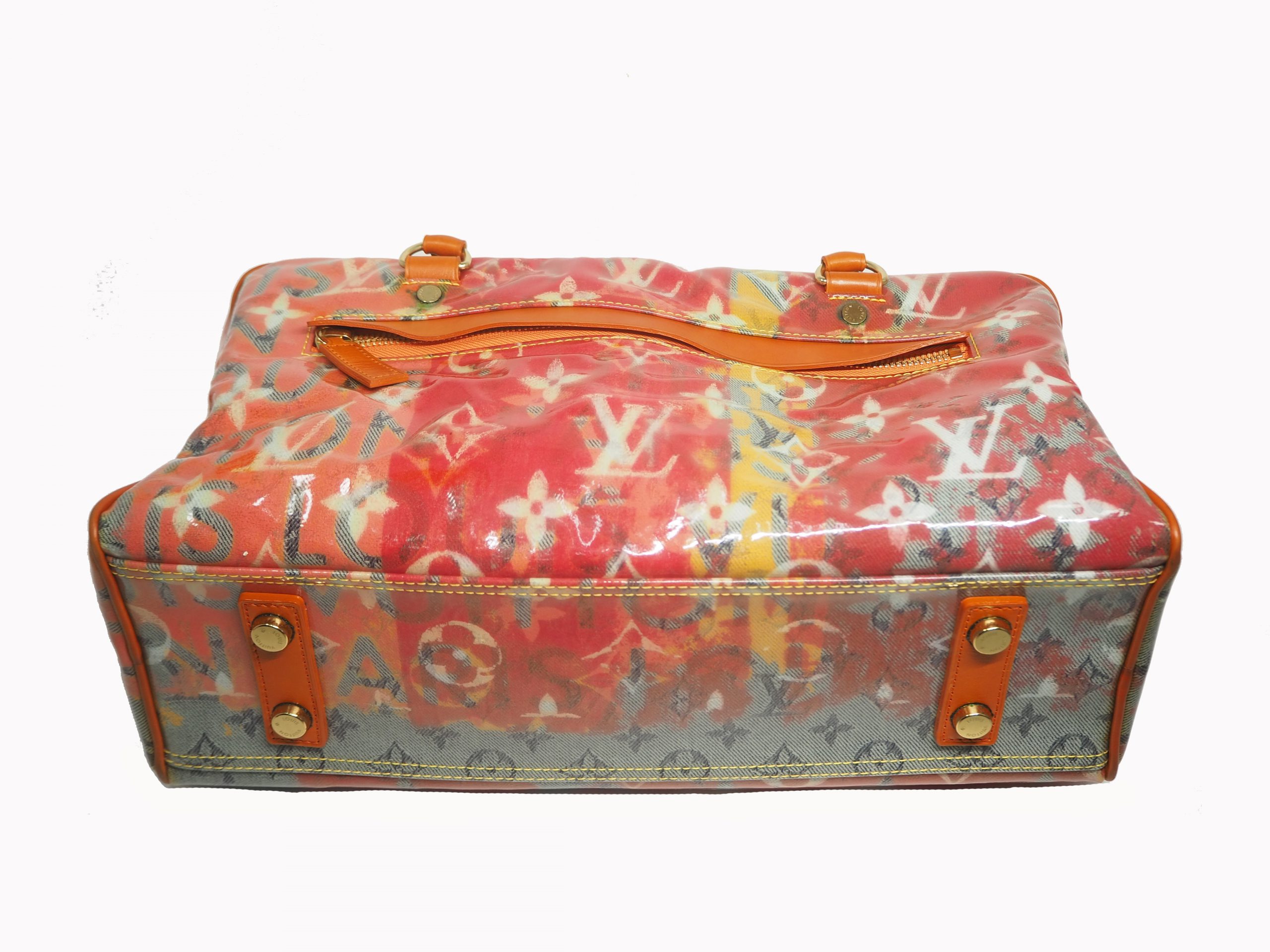 Louis Vuitton Richard Prince Limited Edition Le Rose / Orange Defile Denim Pulp Weekender / Travel Bag (MI0068)-35473
