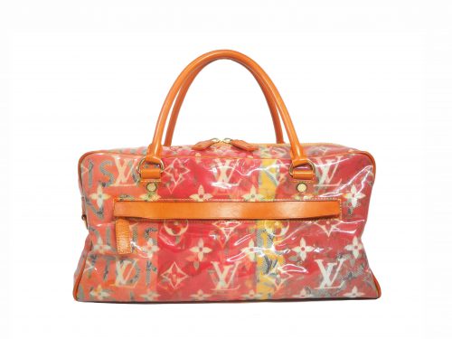 Louis Vuitton Richard Prince Limited Edition Le Rose / Orange Defile Denim Pulp Weekender / Travel Bag (MI0068)-0