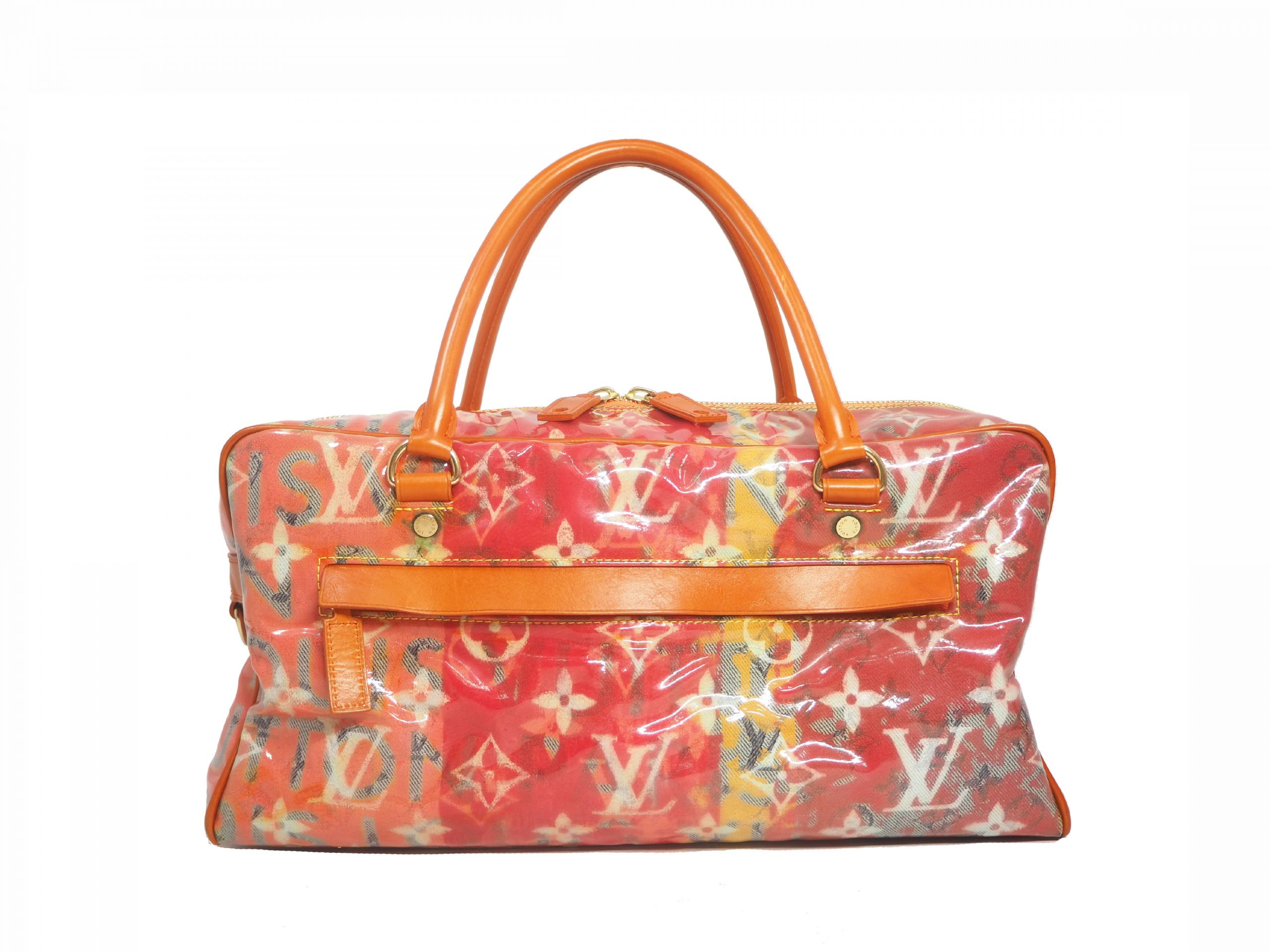 Louis Vuitton Richard Prince Limited Edition Le Rose / Orange Defile Denim Pulp Weekender / Travel Bag (MI0068)-0
