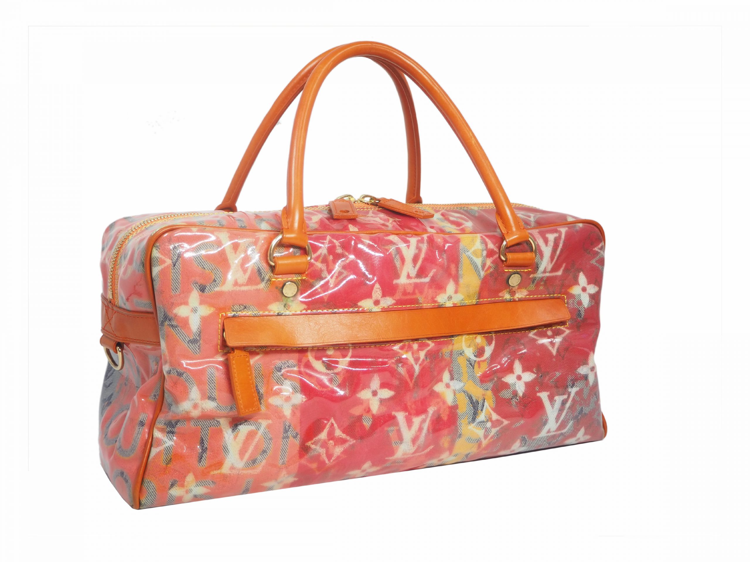 Louis Vuitton Richard Prince Limited Edition Le Rose / Orange Defile Denim Pulp Weekender / Travel Bag (MI0068)-35467