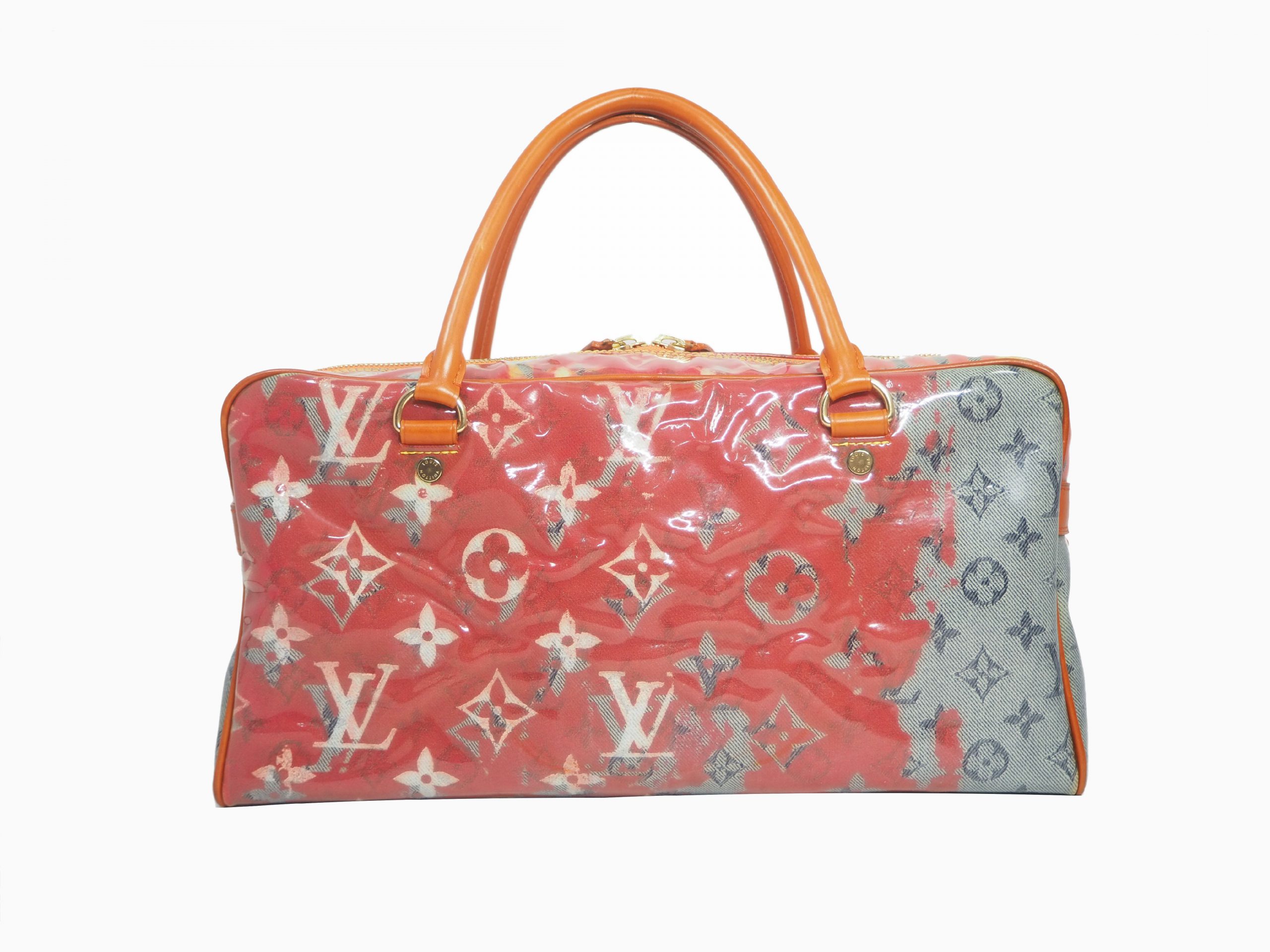 Louis Vuitton Richard Prince Limited Edition Le Rose / Orange Defile Denim Pulp Weekender / Travel Bag (MI0068)-35468