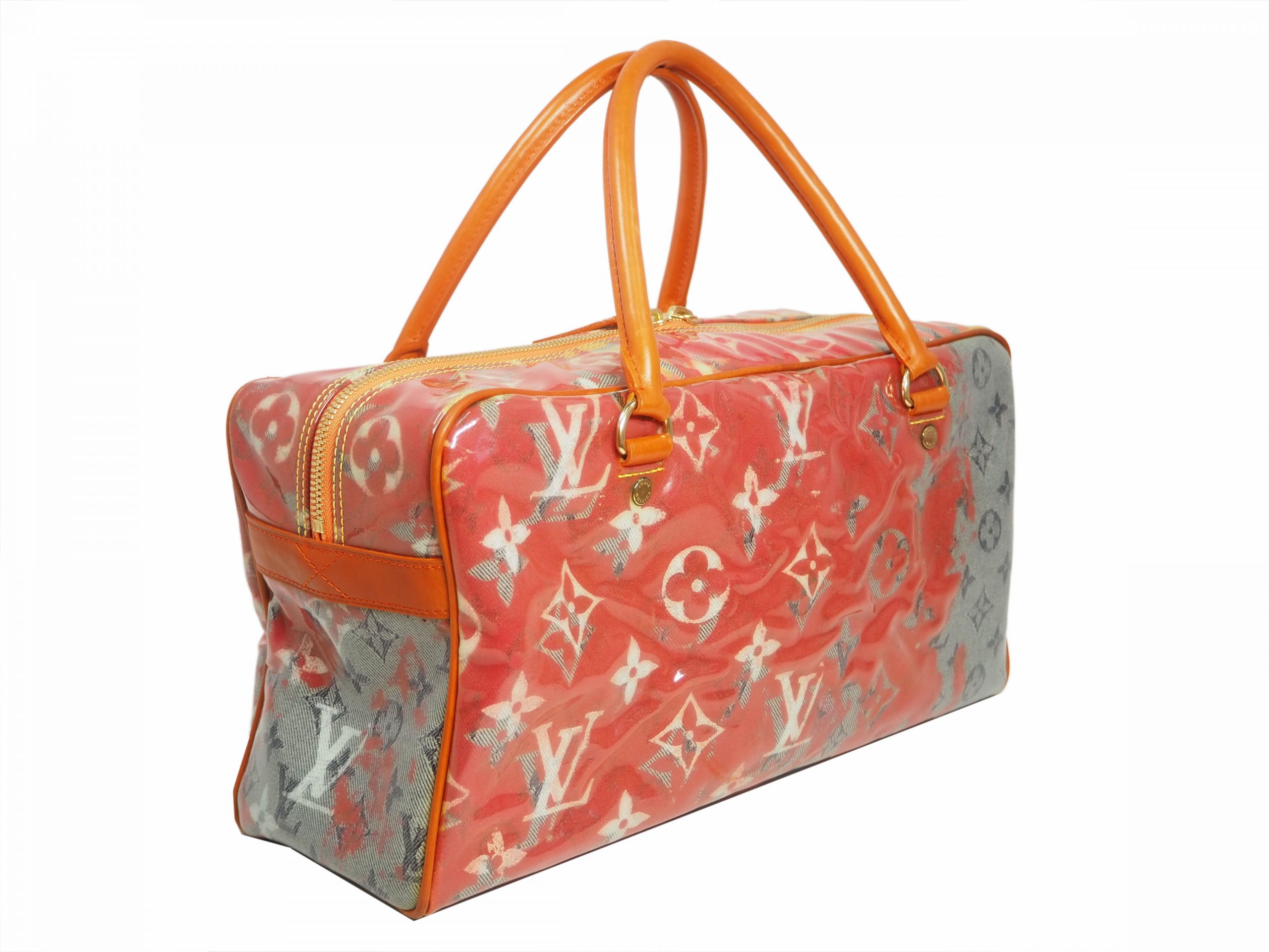 Louis Vuitton Richard Prince Limited Edition Le Rose / Orange Defile Denim Pulp Weekender / Travel Bag (MI0068)-35470