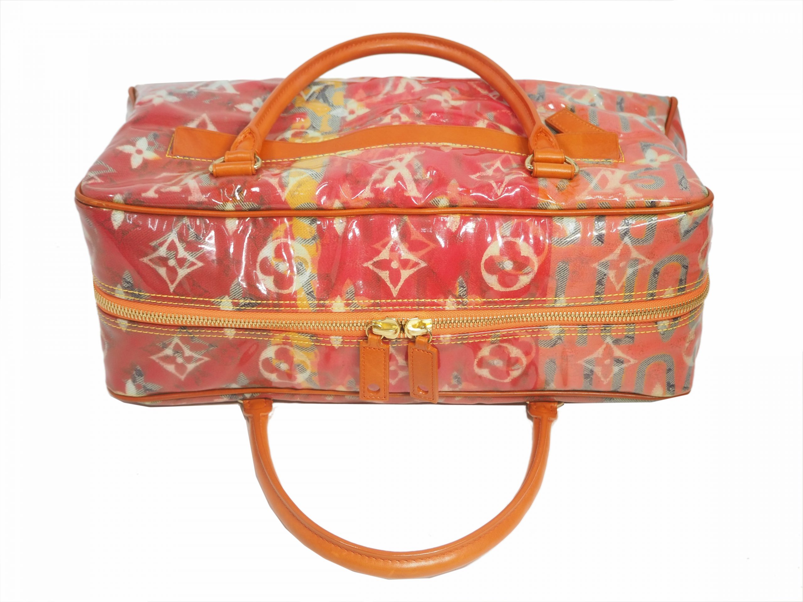 Louis Vuitton Richard Prince Limited Edition Le Rose / Orange Defile Denim Pulp Weekender / Travel Bag (MI0068)-35471
