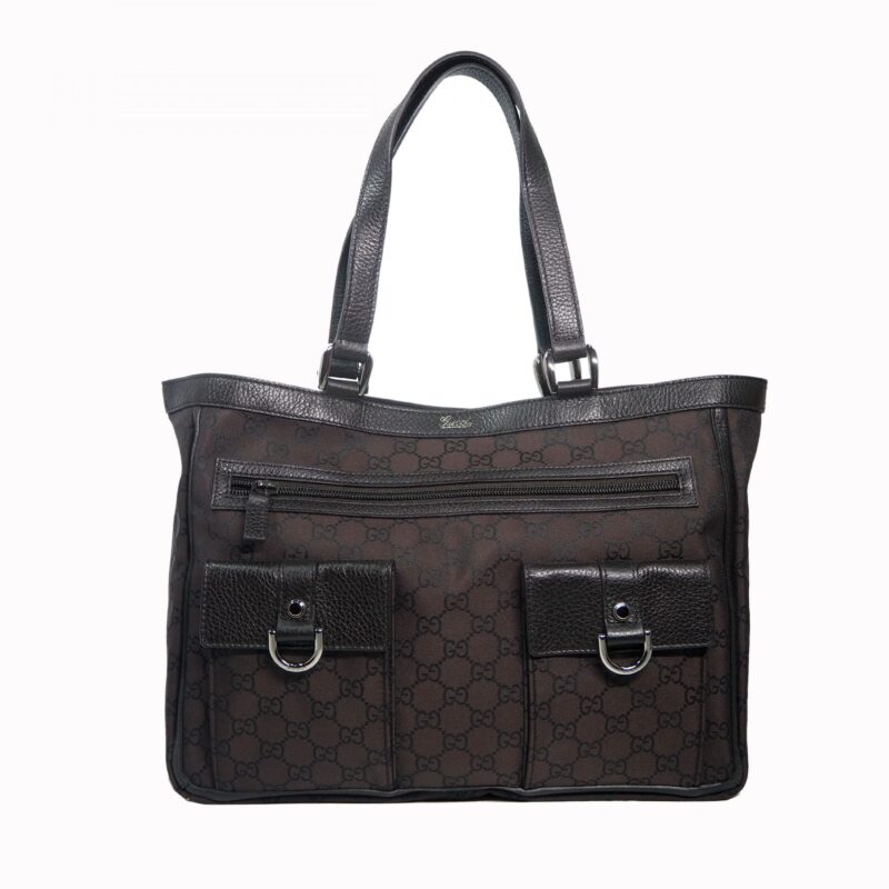 Gucci 268639 Dark Brown GG Guccissima Abbey Pockets Tote Bag-0