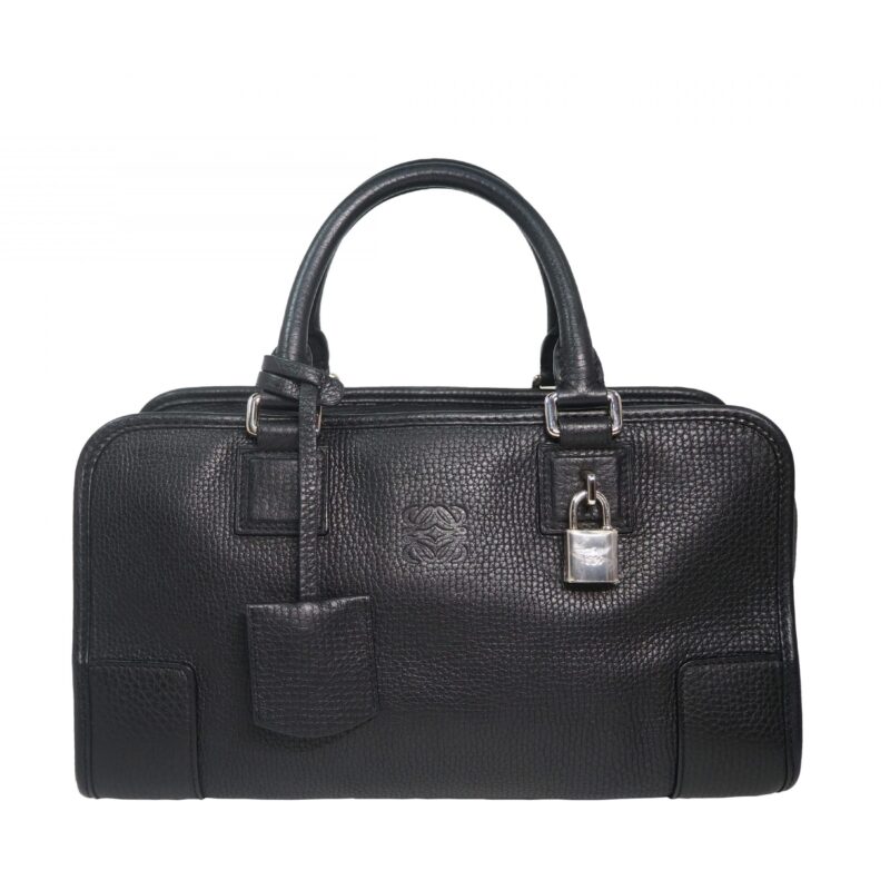 Loewe 352.45.A03 Black Sheep Skin Amazona 28cm Tote -0