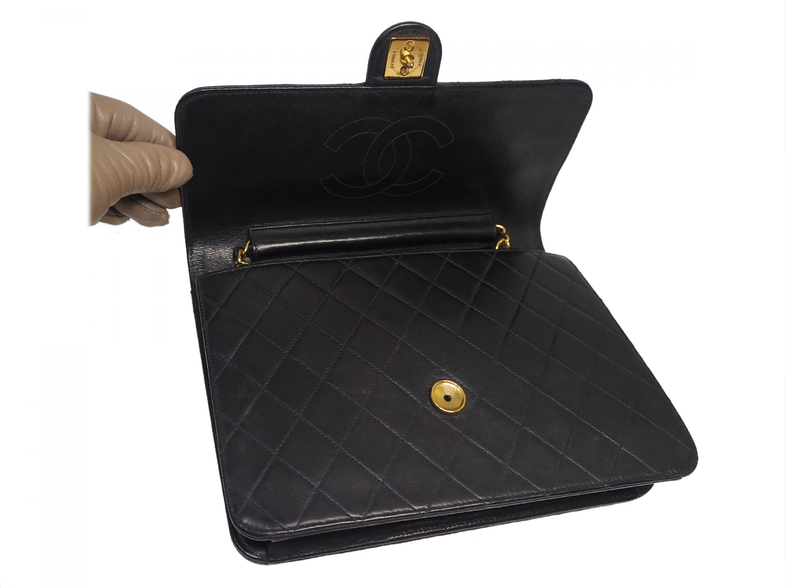 Chanel 5139554 Vintage Black Quilted Lambskin Flap Bag-35781