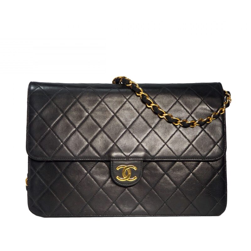 Chanel 5139554 Vintage Black Quilted Lambskin Flap Bag-0