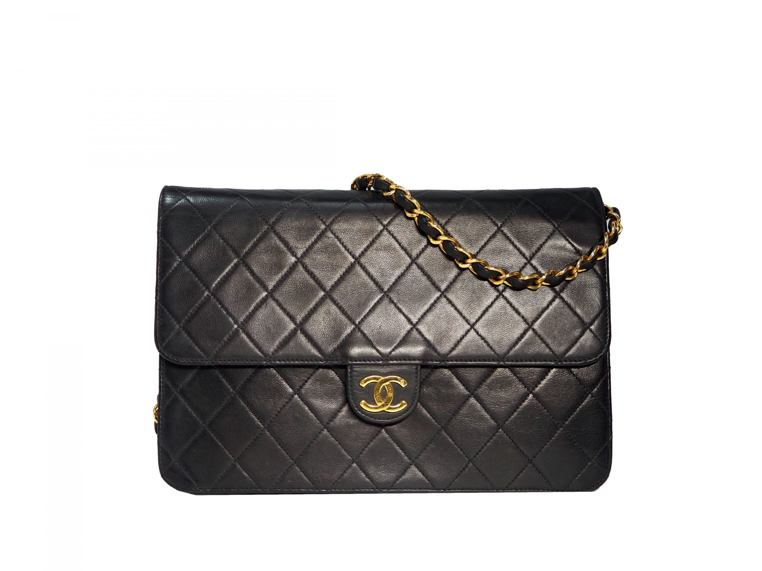 Chanel 5139554 Vintage Black Quilted Lambskin Flap Bag-0