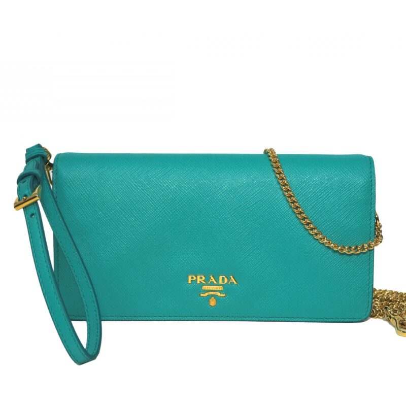 Prada 1ZH029 Giada Saffiano Leather Mini Bag/ Wallet with Chain -0