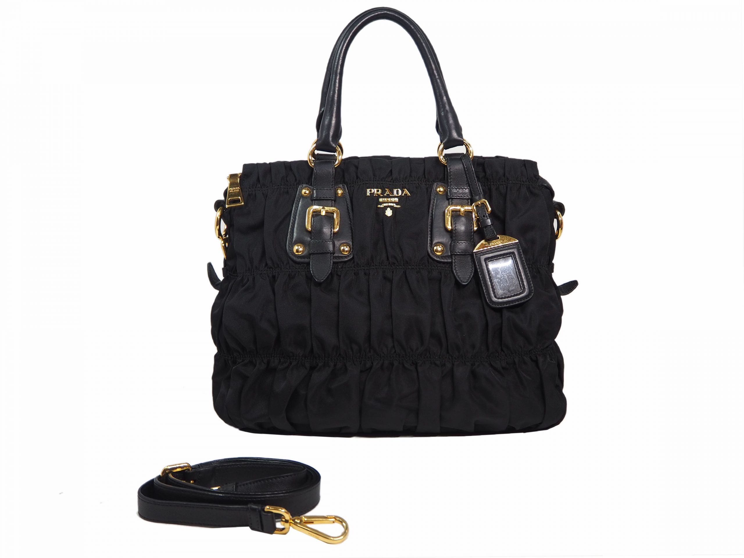 Prada BN1789 Black Tessuto Gaufre Large 2-Way Shopping Tote-0
