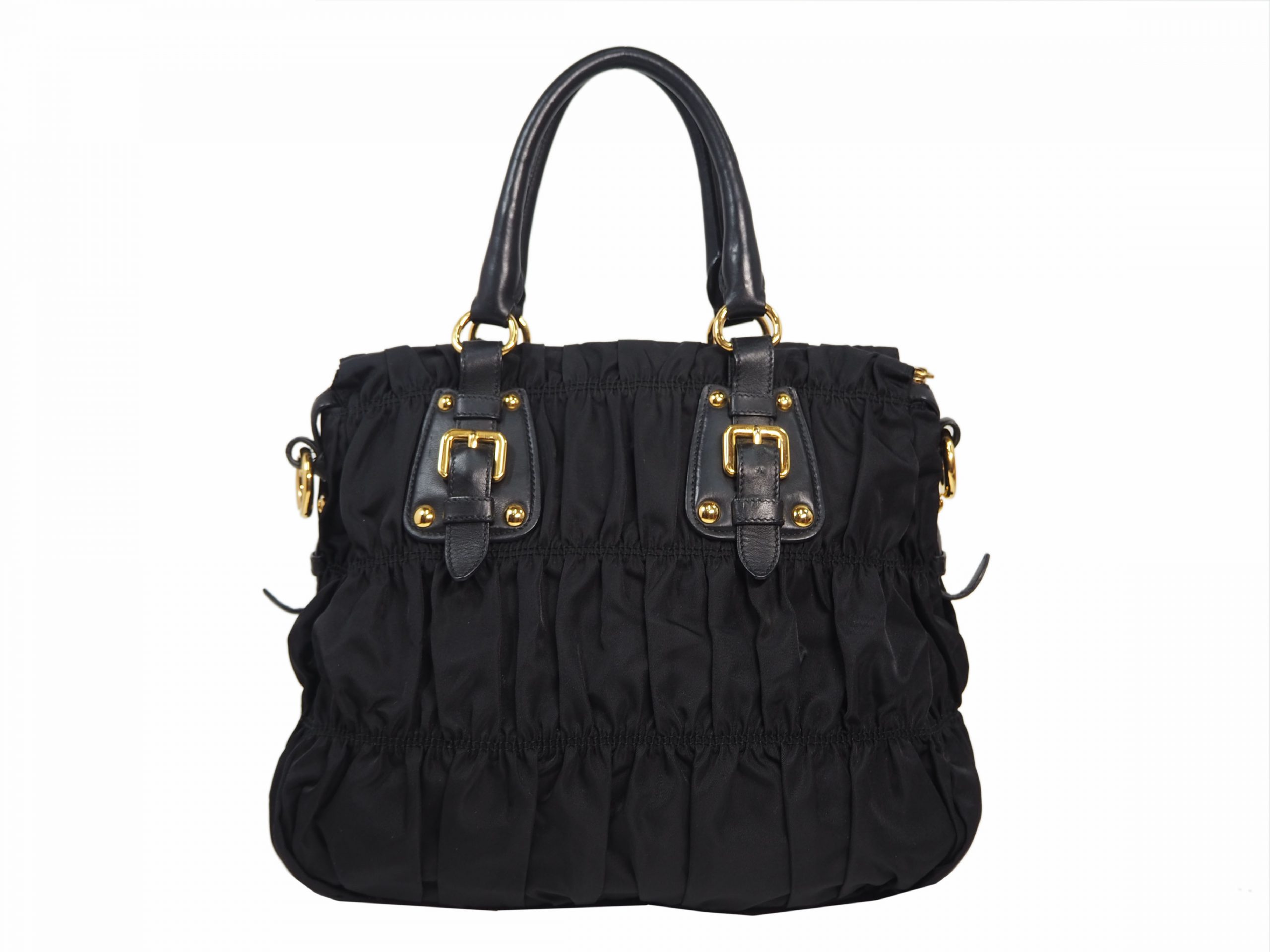 Prada BN1789 Black Tessuto Gaufre Large 2-Way Shopping Tote-35927