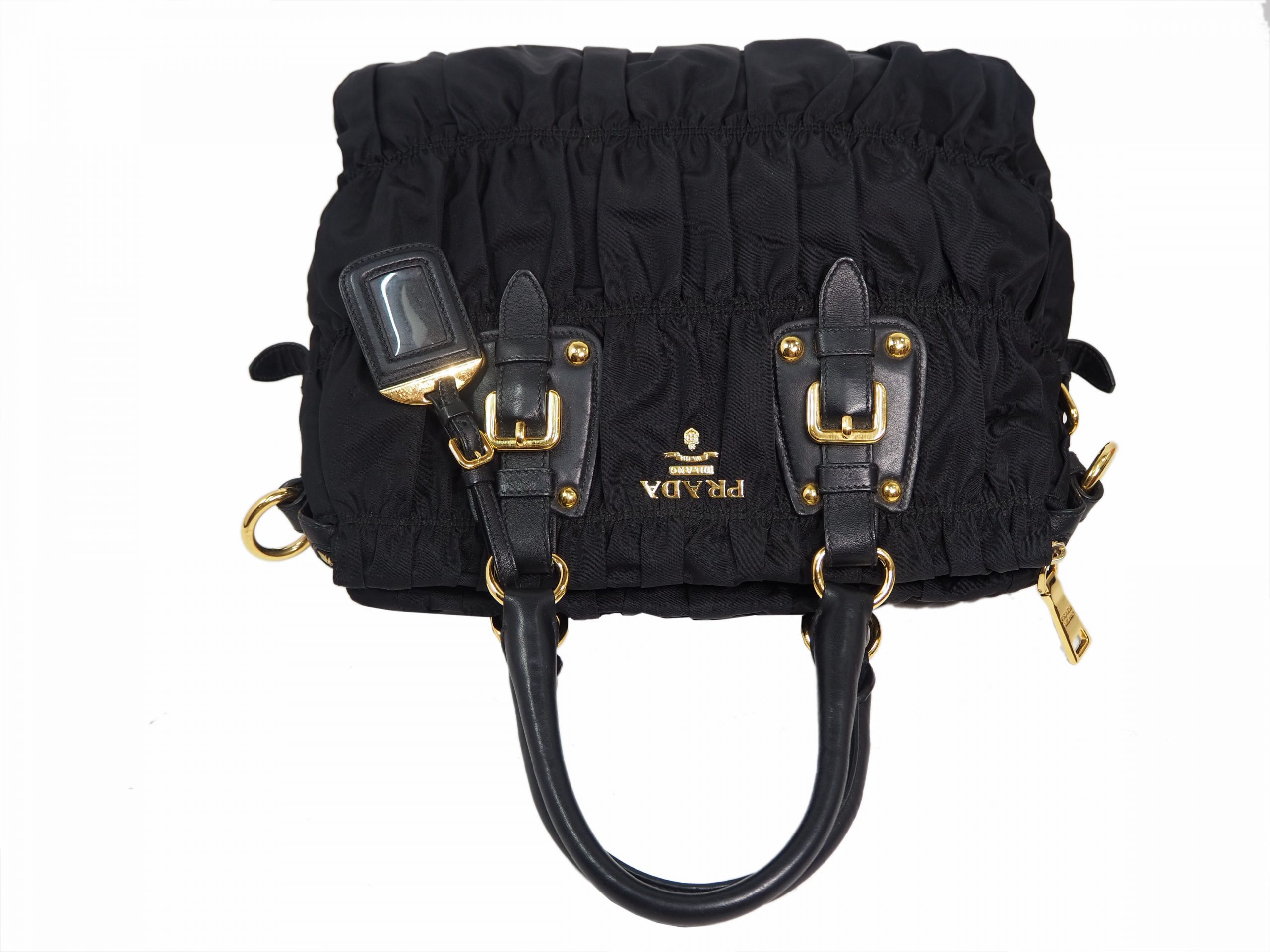 Prada BN1789 Black Tessuto Gaufre Large 2-Way Shopping Tote-35930