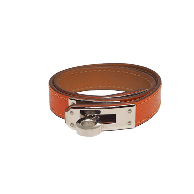 Hermes Kelly Double Tour Orange Epsom XS Size Palladium Hardware-0