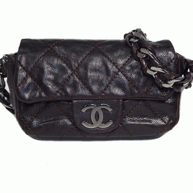 Chanel 11663060 Dark Brown Aged Caviar Modern Chain Flap Mini Bag-0