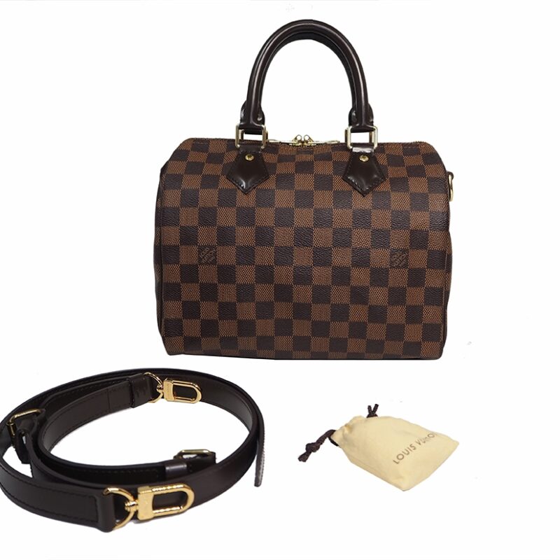 Louis Vuitton N41368 Damier Ebene Speedy 25 Bandouliere (CT0195)-0