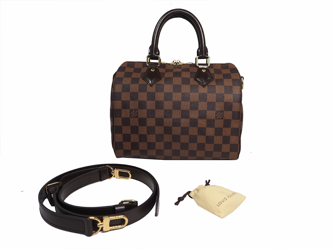 Louis Vuitton N41368 Damier Ebene Speedy 25 Bandouliere (CT0195)-0